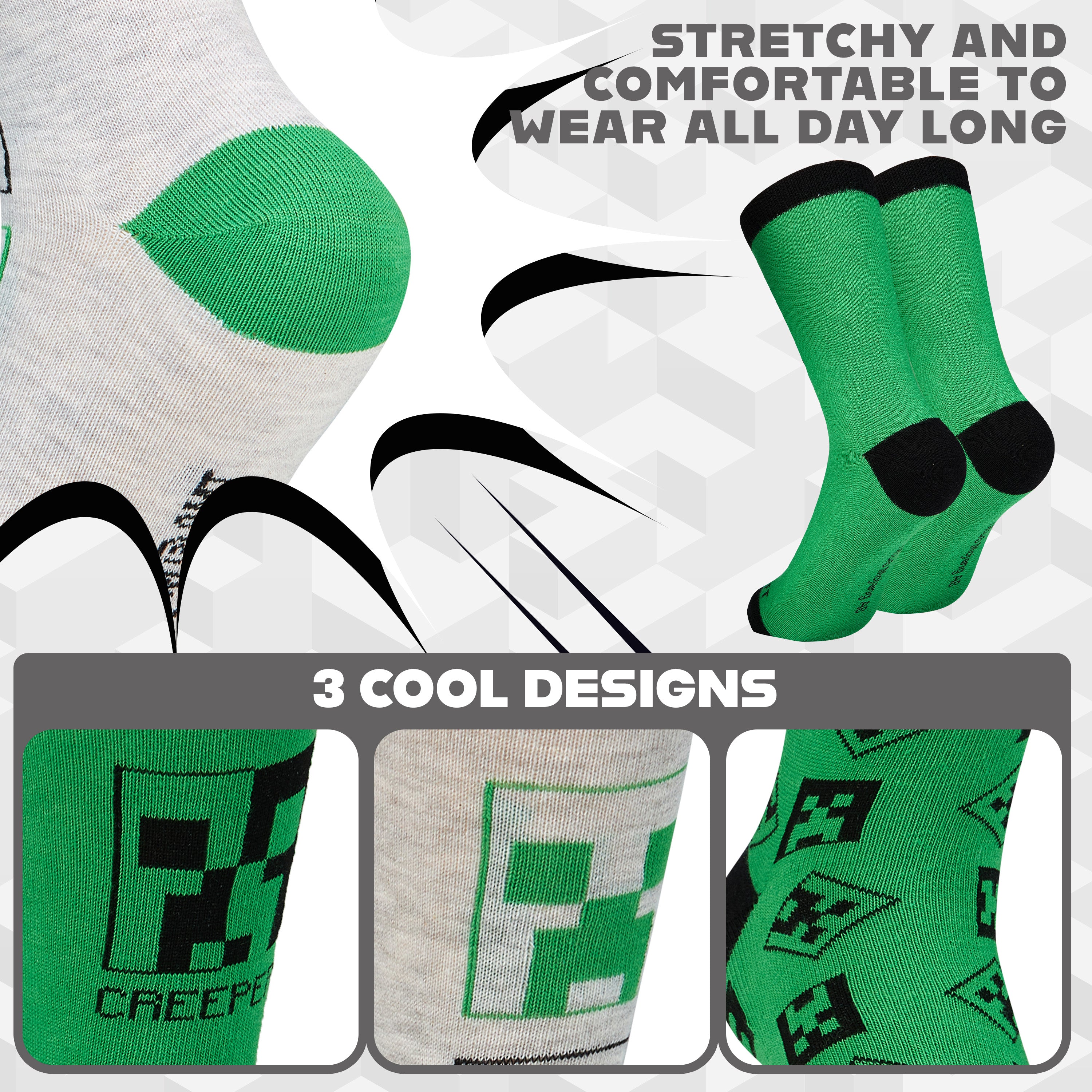 get-trend-boys-minecraft-chaussettes-gar-on-lot-de-3-coton image 4