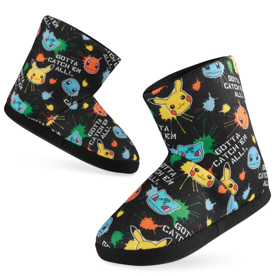 pok-mon-boys-bottines-chaussons-gar-on-noir-pikachu-ant-jeunes image 1