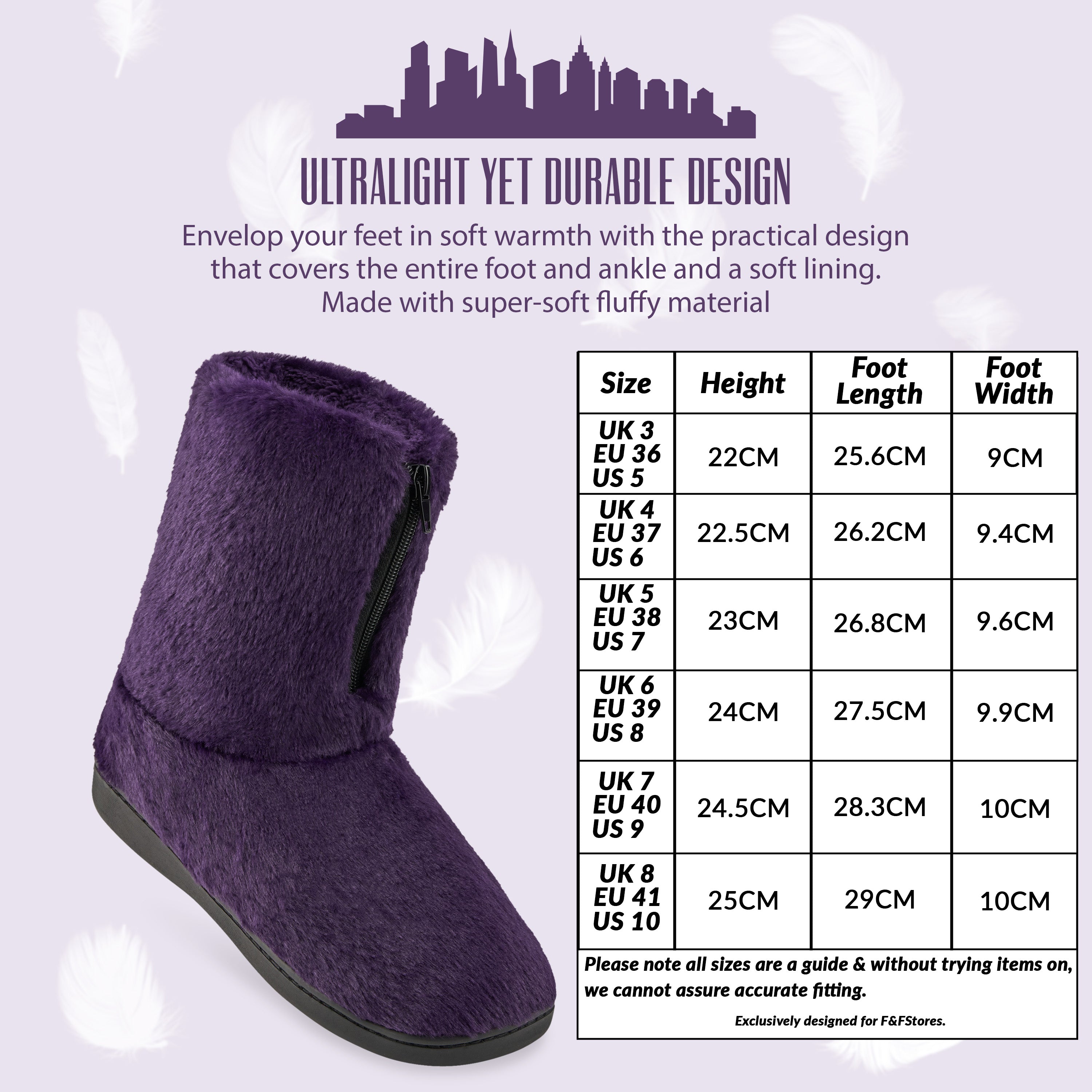 citycomfort-chaussons-bottes-femme-fourr-s-gris-violet image 7