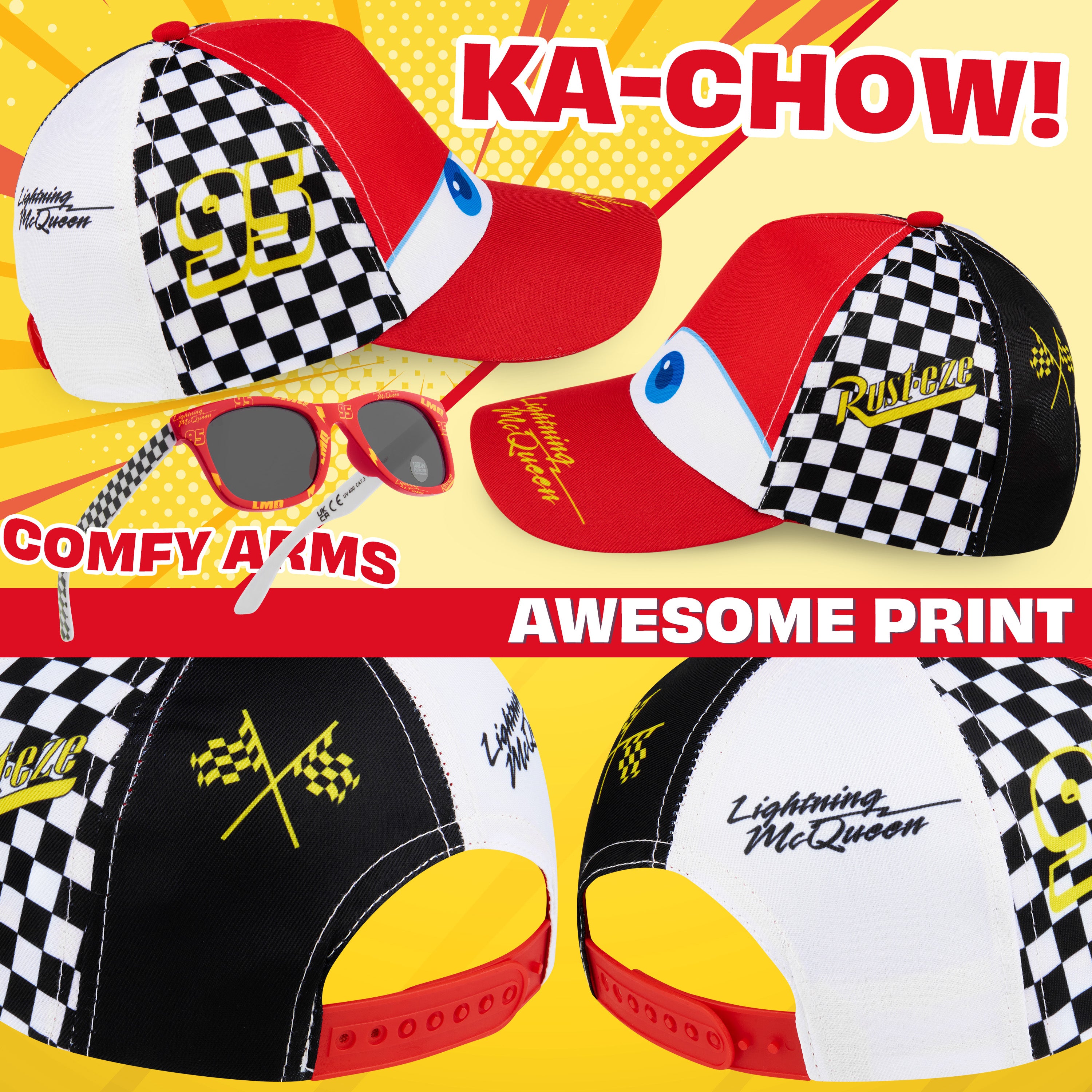 cars-flash-mcqueen-casquette-lunettes-soleil-enfant-uv400 image 4