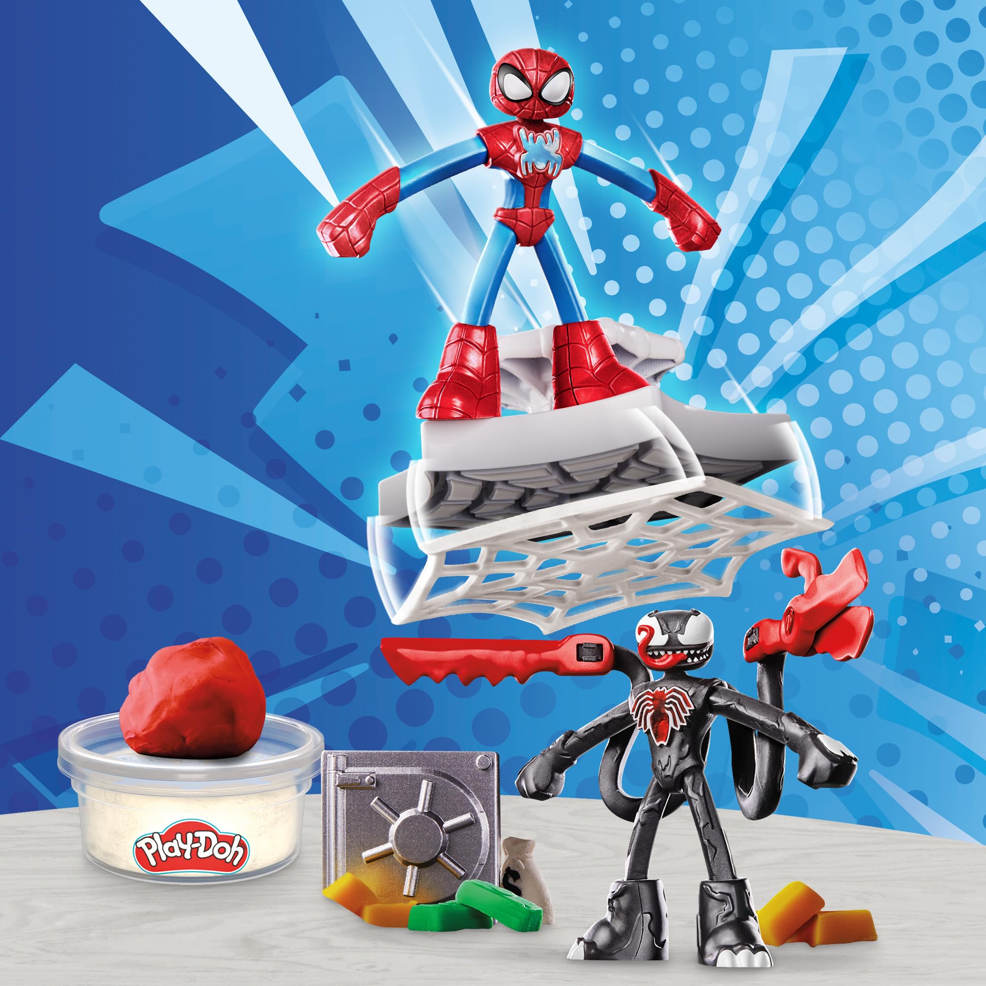 play-doh-marvel-spider-man-attaque-tranchante-coffret-venom-4-ans image 2