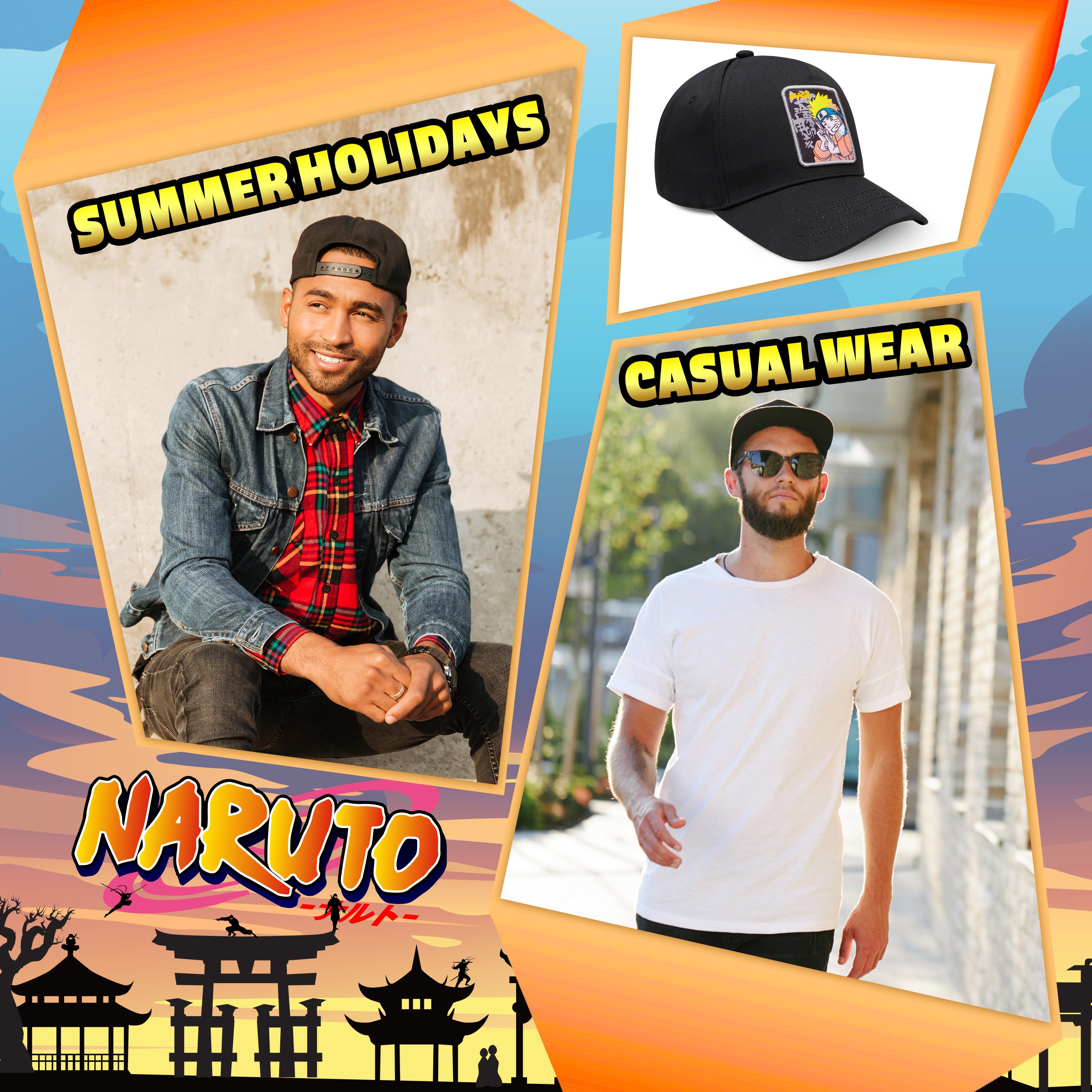 get-trend-naruto-casquette-homme-noire-coton-r-glable image 4