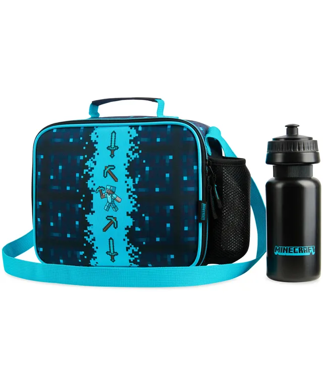 minecraft-sac-repas-isotherme-creeper-bleu-gourde-enfant image 1