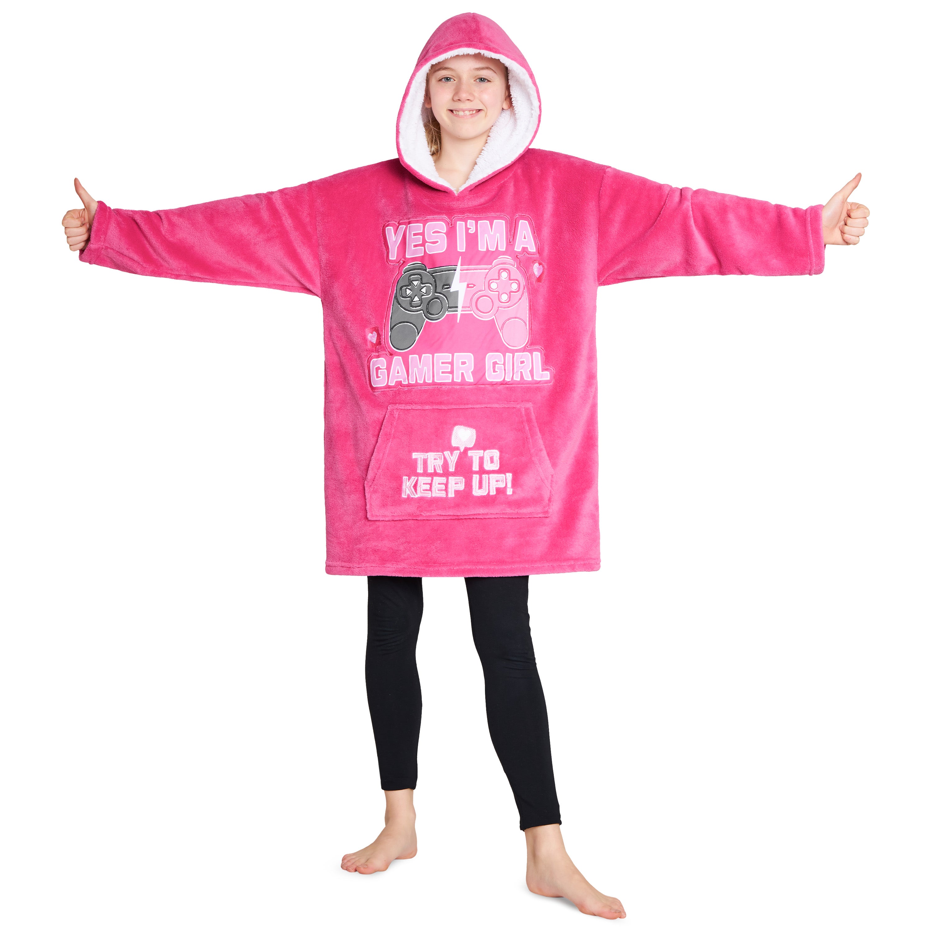 citycomfort-sweat-plaid-enfant-rose-polaire image 1