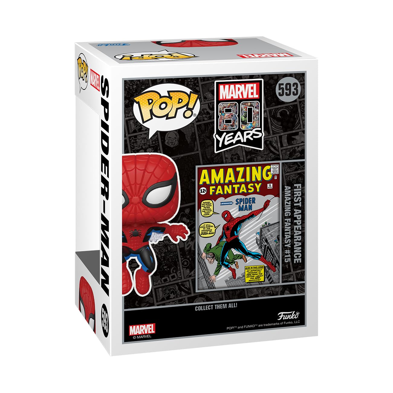 funko-pop-spider-man-comic-cover-figurine-t-shirt-l-m-tallique image 3