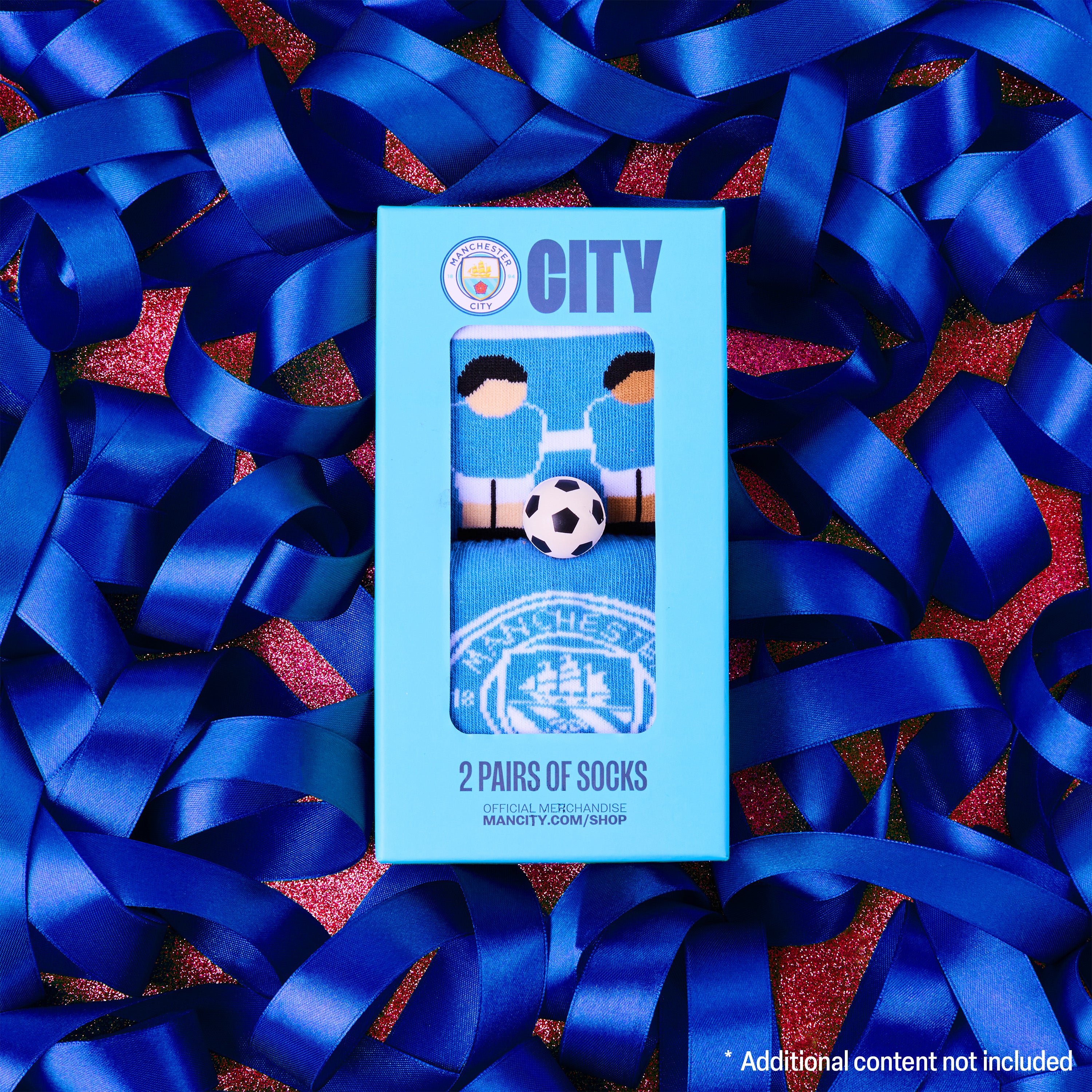 manchester-city-chaussettes-homme-coton-mi-mollet-lot-2-ballon image 2