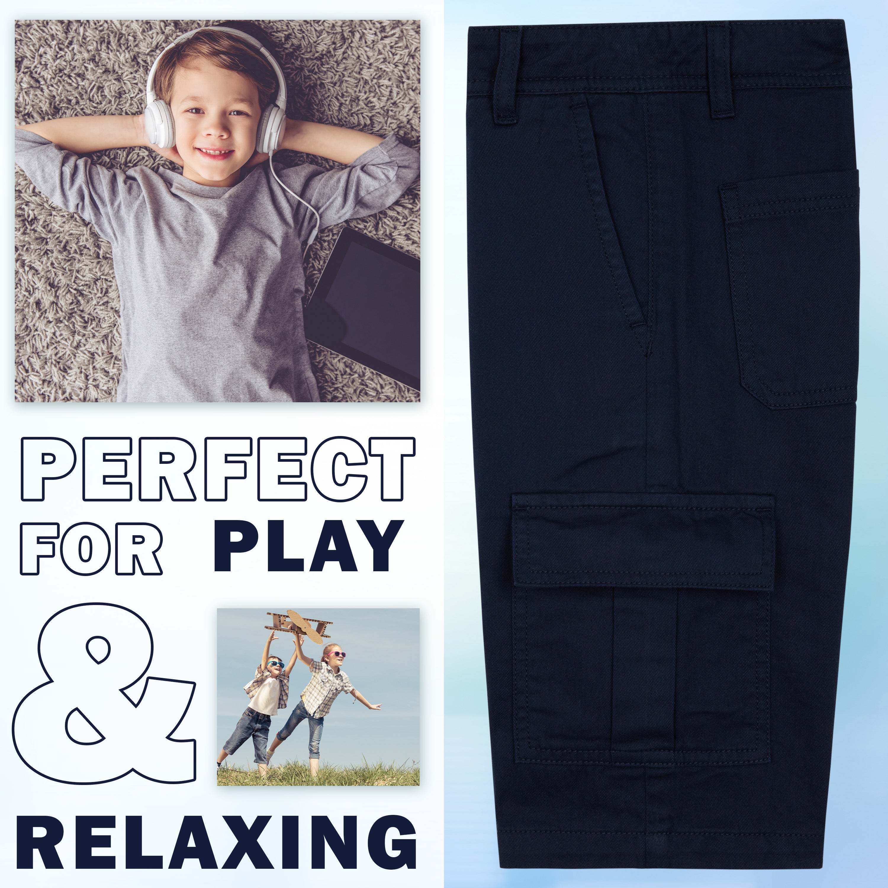 citycomfort-short-cargo-gar-on-coton-marine-9-10-ans image 3