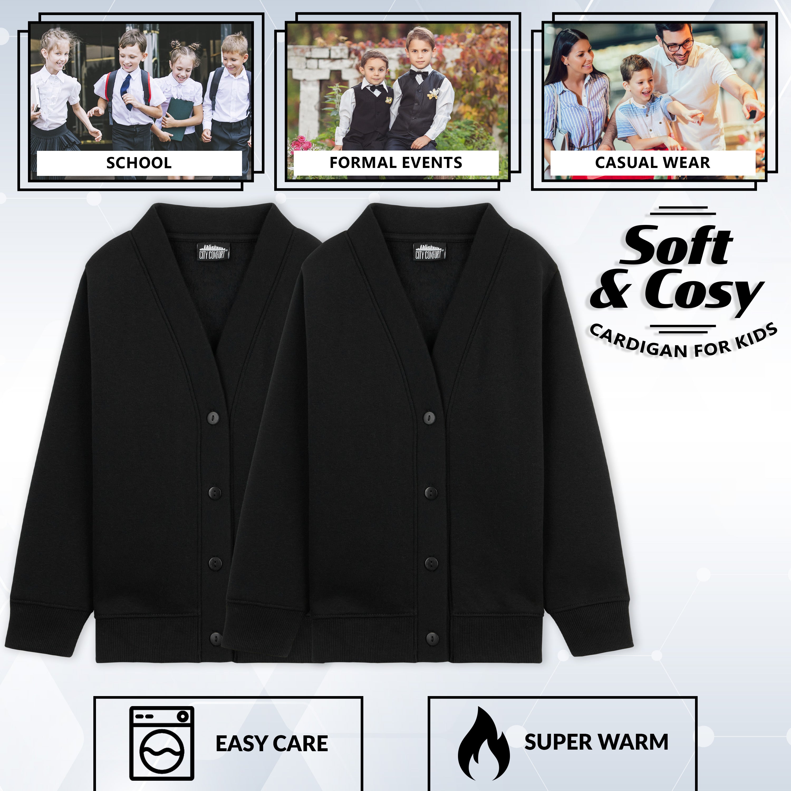 citycomfort-lot-2-cardigans-cole-enfant-noir-coton-7-8-ans image 6