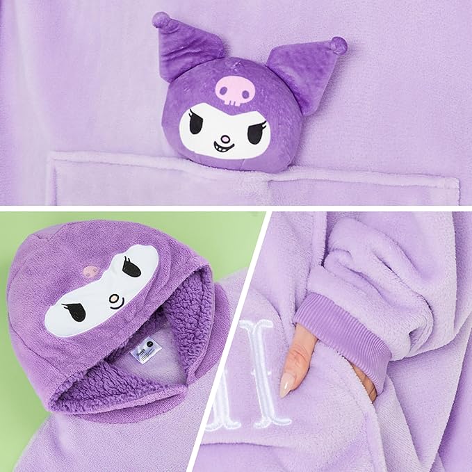 hello-kitty-sweat-plaid-capuche-oversized-femme-peluche-taille-unique image 5