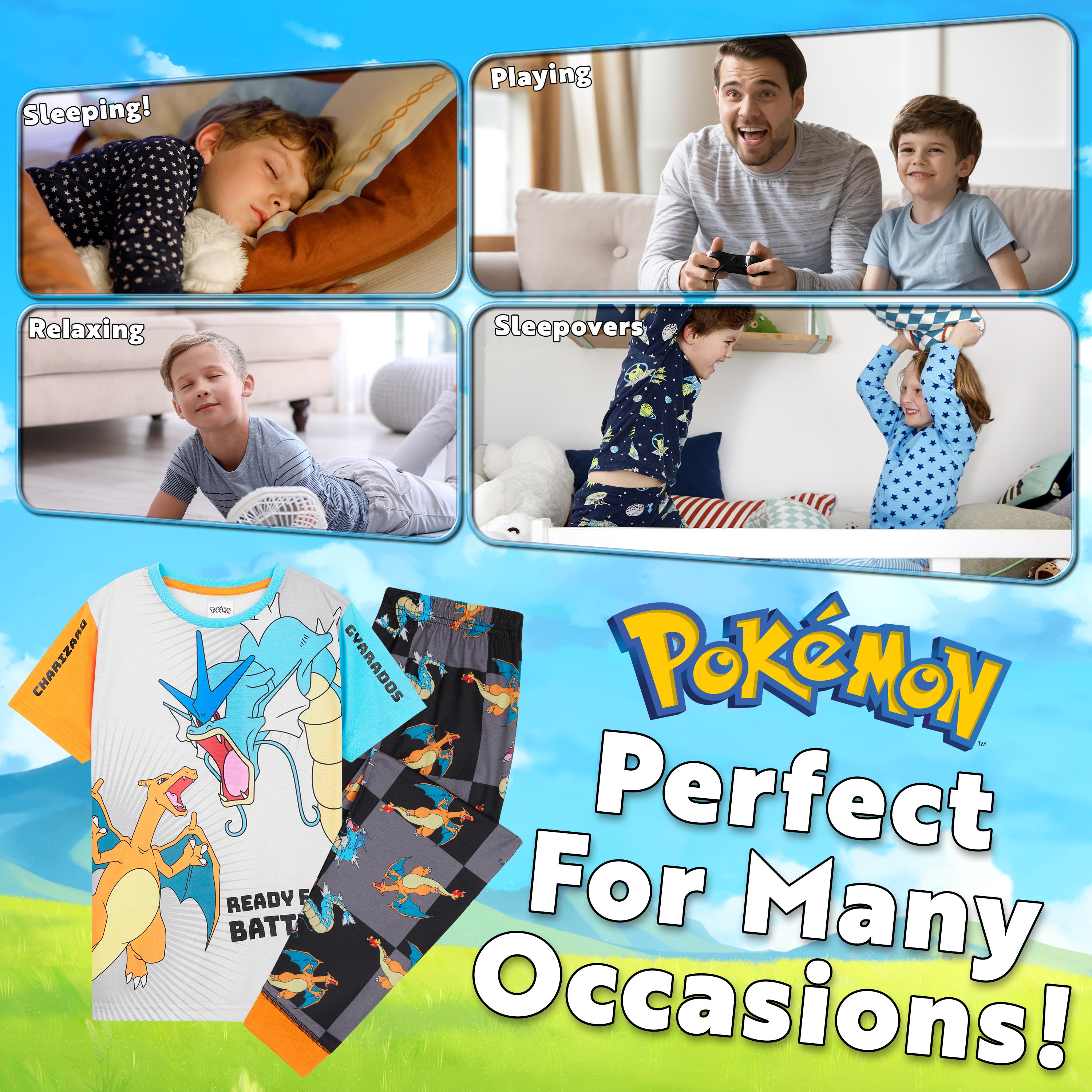 pok-mon-pyjama-gar-on-t-shirt-pantalon-long-pikachu-9-10-ans image 4