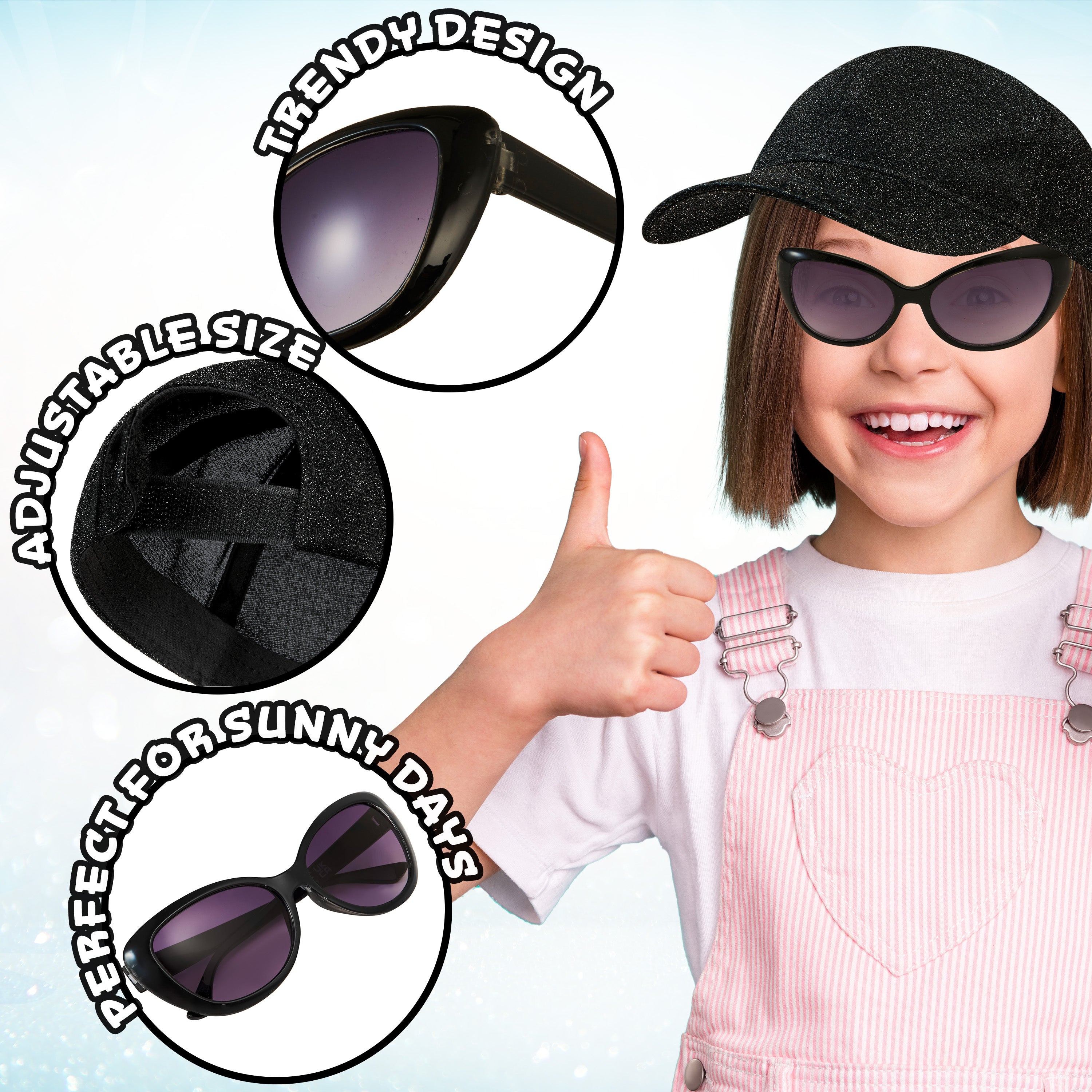citycomfort-casquette-baseball-lunettes-soleil-fille-noir image 4