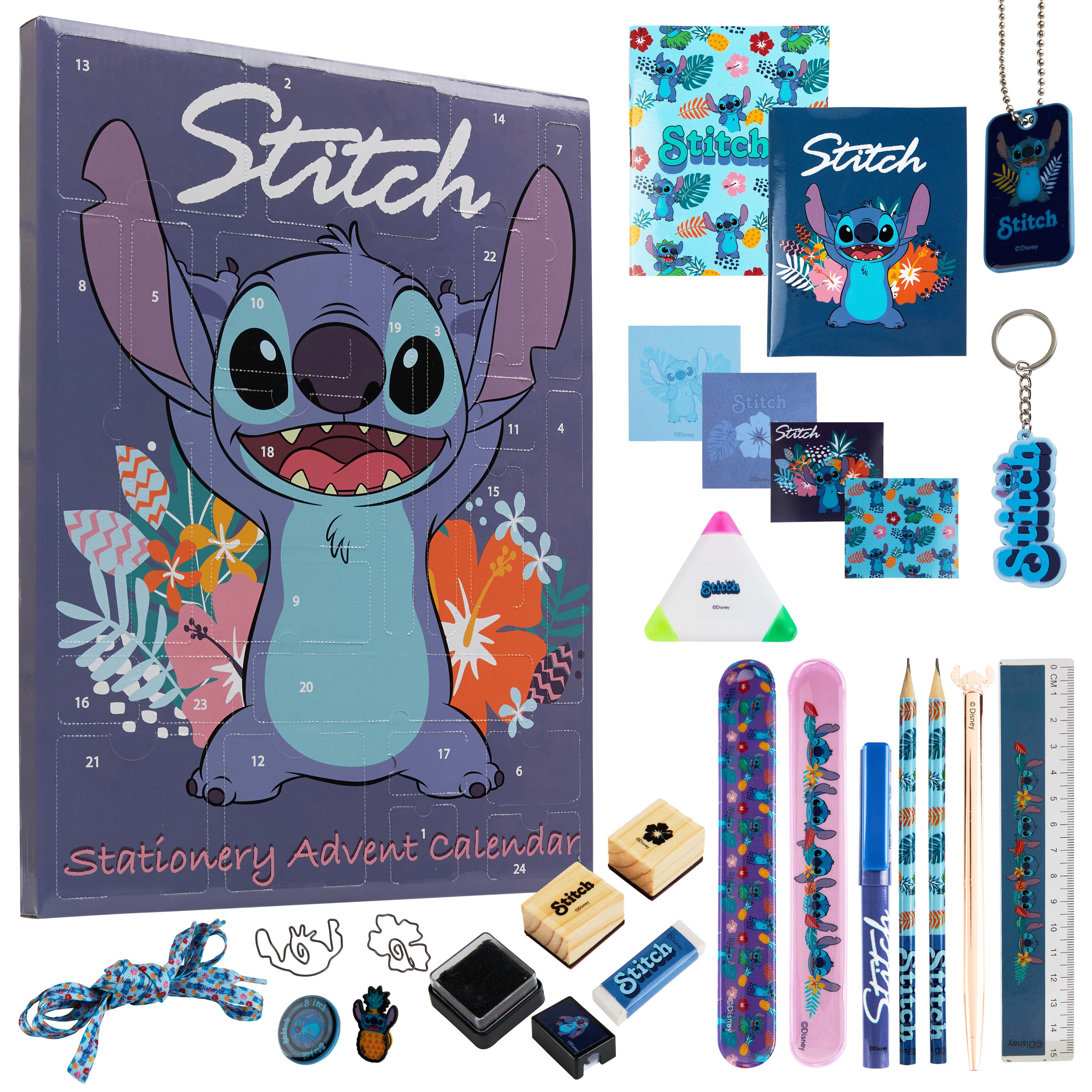 disney-stitch-calendrier-avent-papeterie-24-surprises-bleu image 1