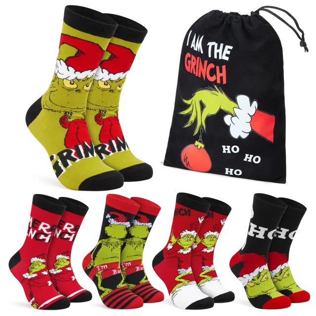 get-trend-men-chaussettes-grinch-homme-mi-mollet-lot image 1