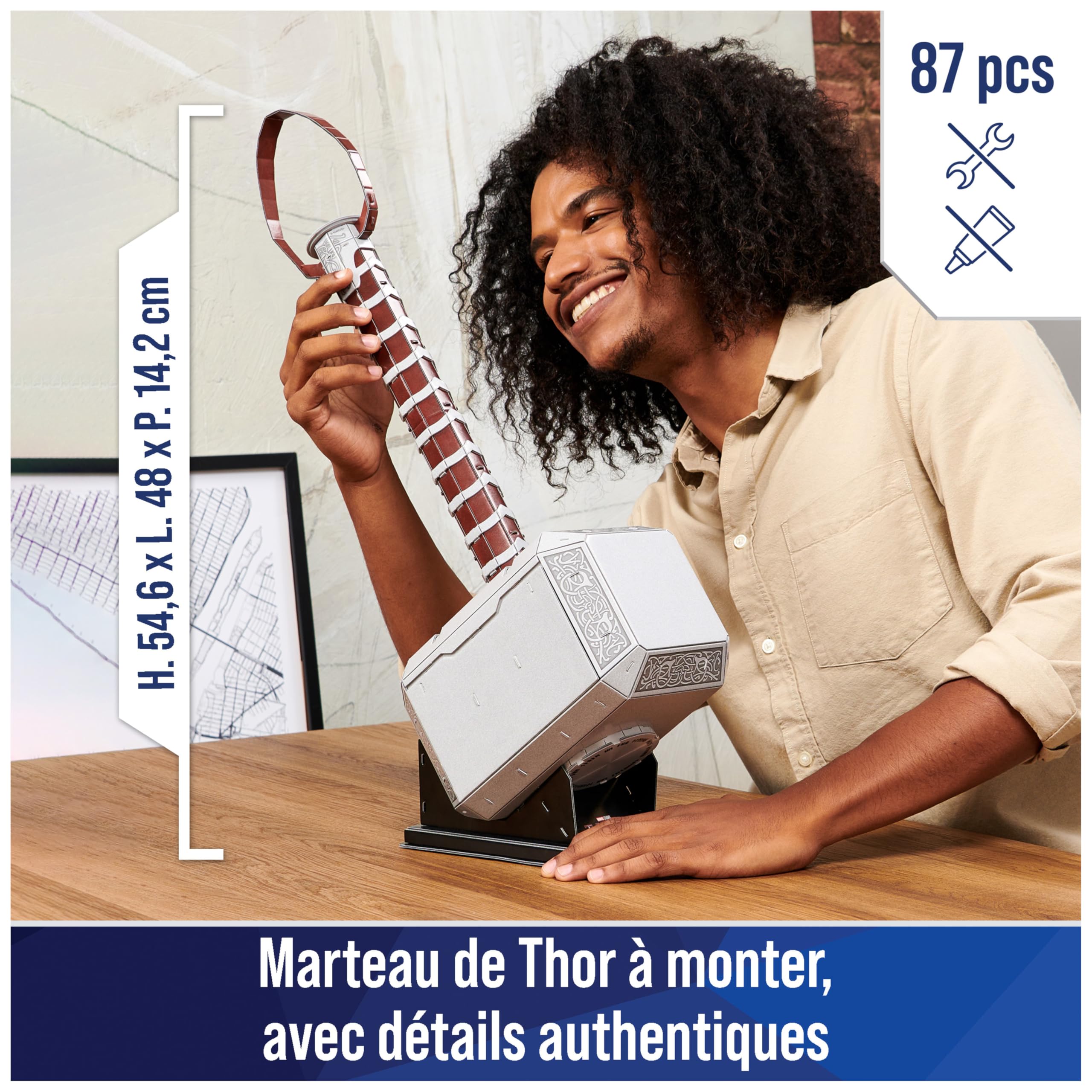 4d-build-marvel-puzzle-3d-marteau-de-thor-87-pi-ces image 2