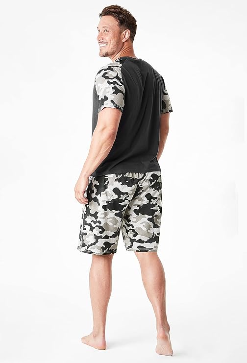 citycomfort-pyjama-short-homme-coton-t-shirt-poches-taille-m image 5