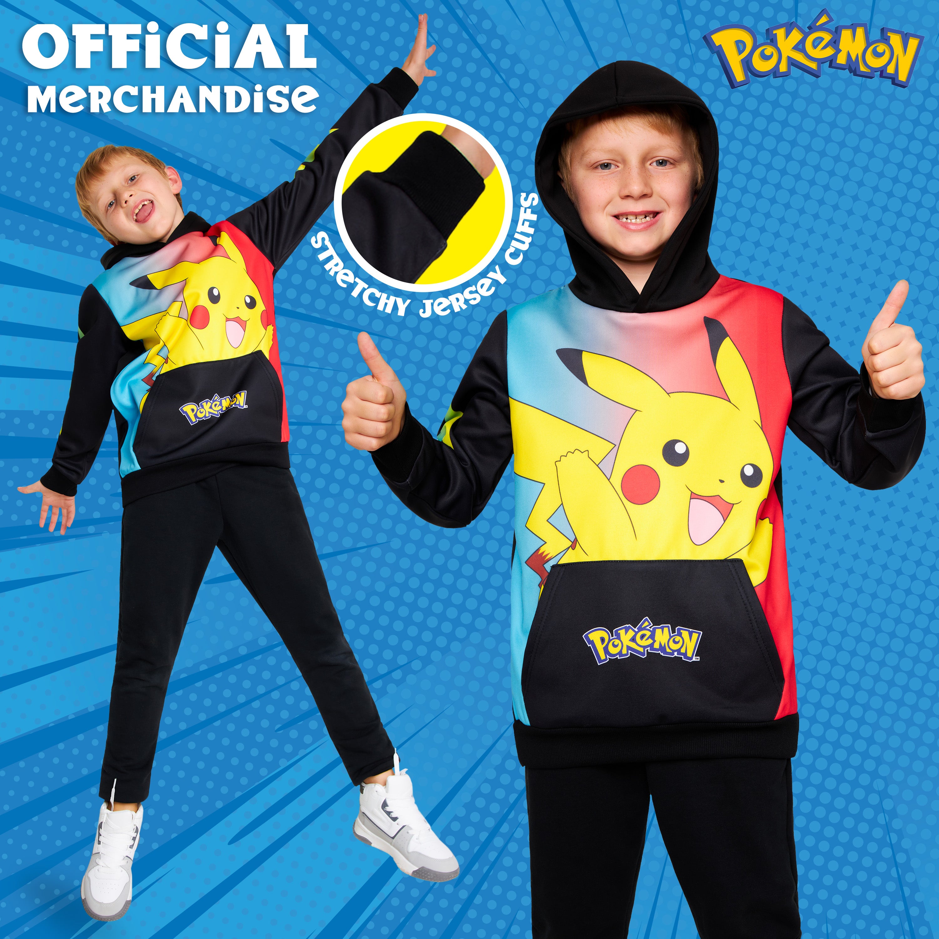 pok-mon-pikachu-sweat-capuche-gar-on-noir-poche image 5