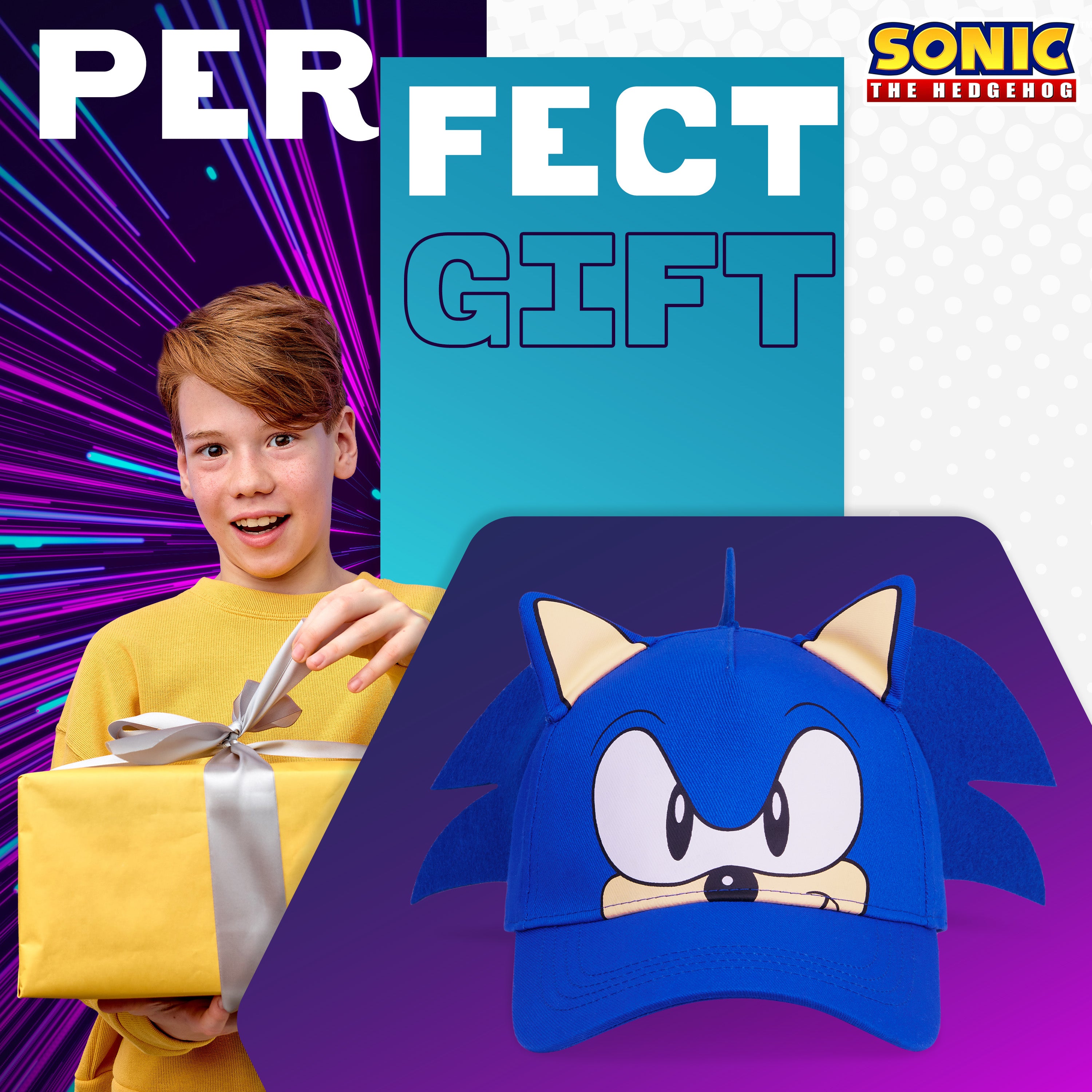 sonic-casquette-gar-on-3d-bleue-coton-r-glable-taille-unique image 3