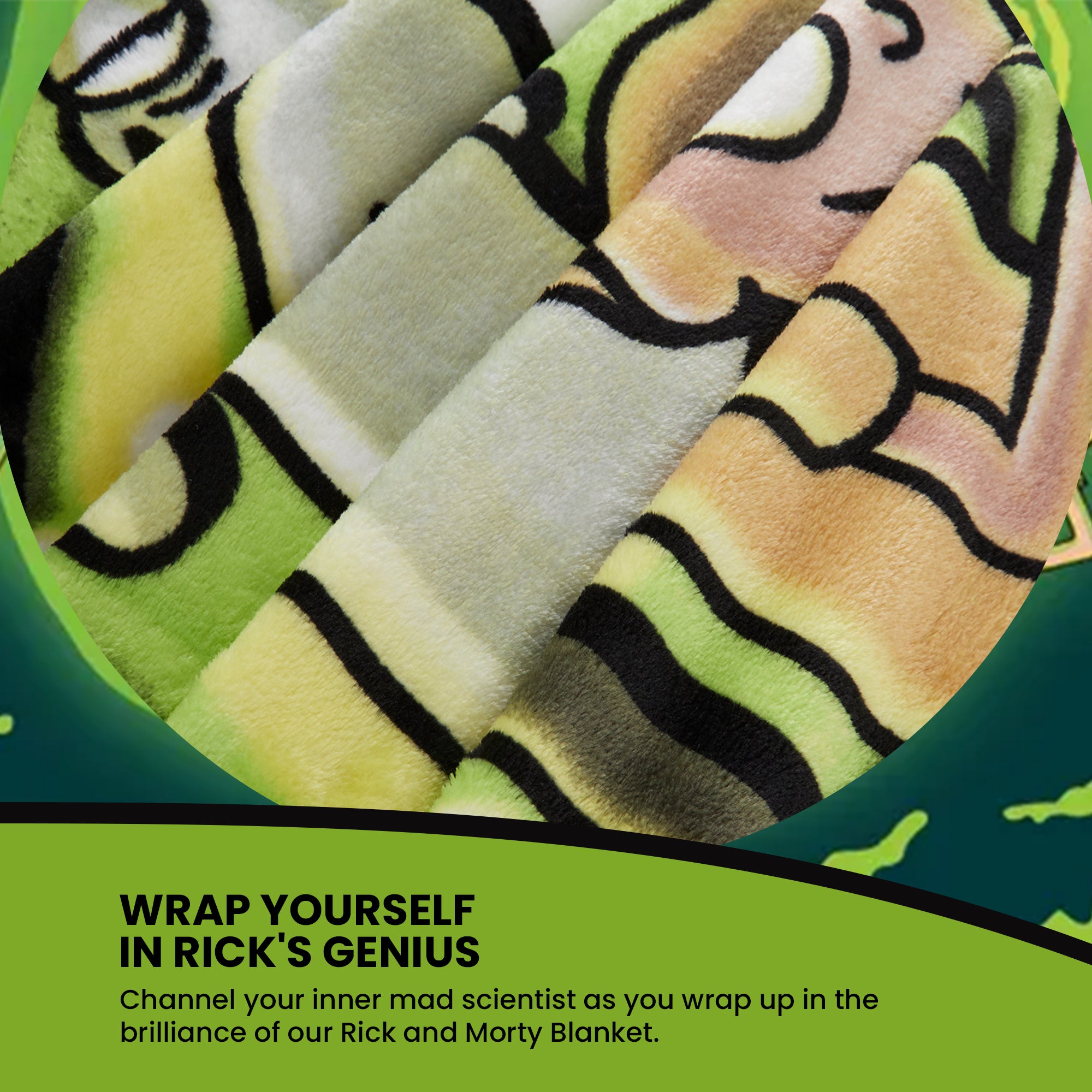 rick-and-morty-plaid-polaire-150x130-cm-noir-vert-doux image 4