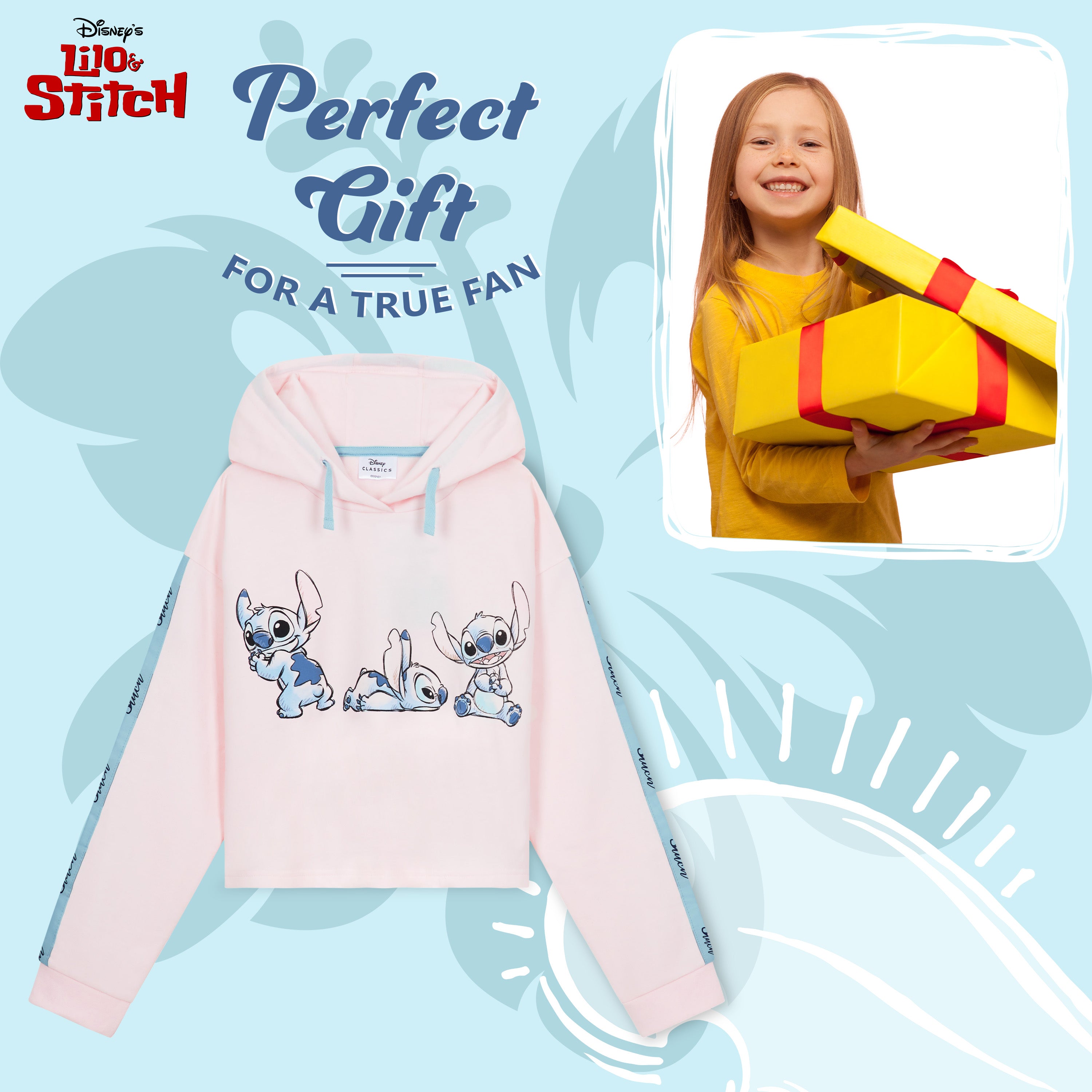 get-trend-girls-disney-stitch-sweat-capuche-fille-court-doux image 3