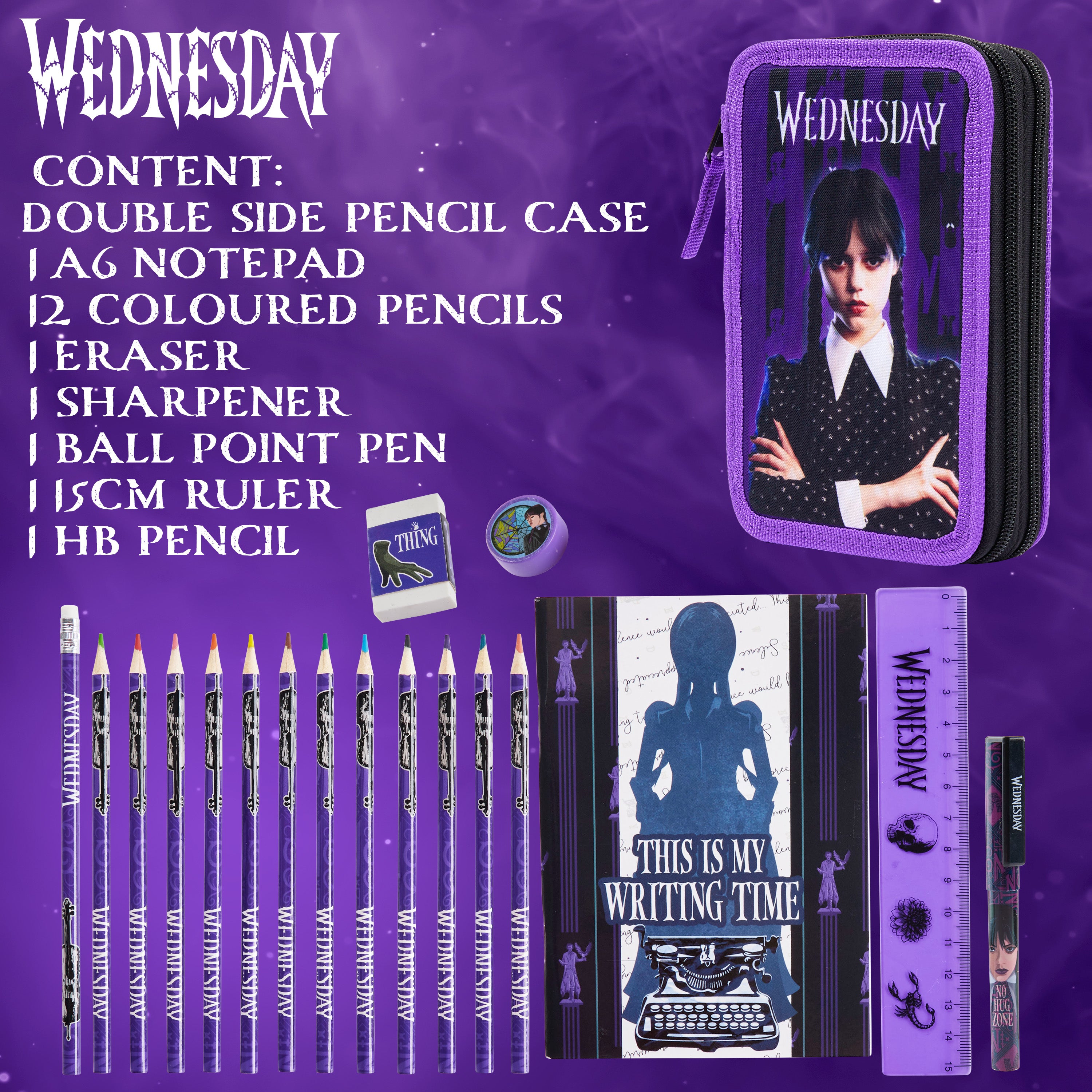 wednesday-trousse-garnie-fille-papeterie-carnet-crayons image 4