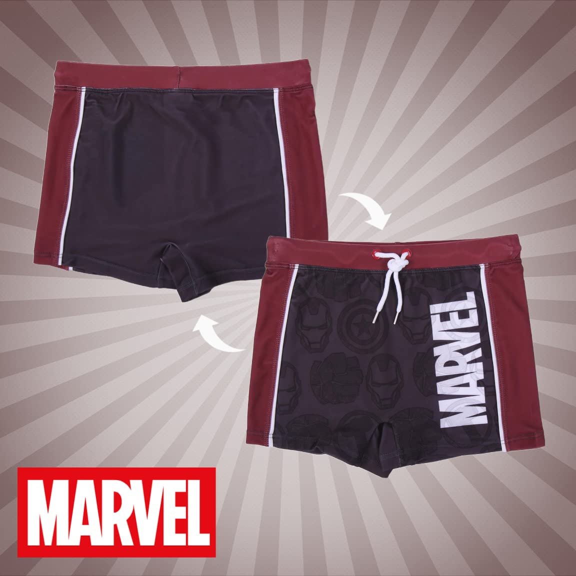 marvel-avengers-short-de-bain-gar-on-s-chage-rapide-6-12-ans image 4