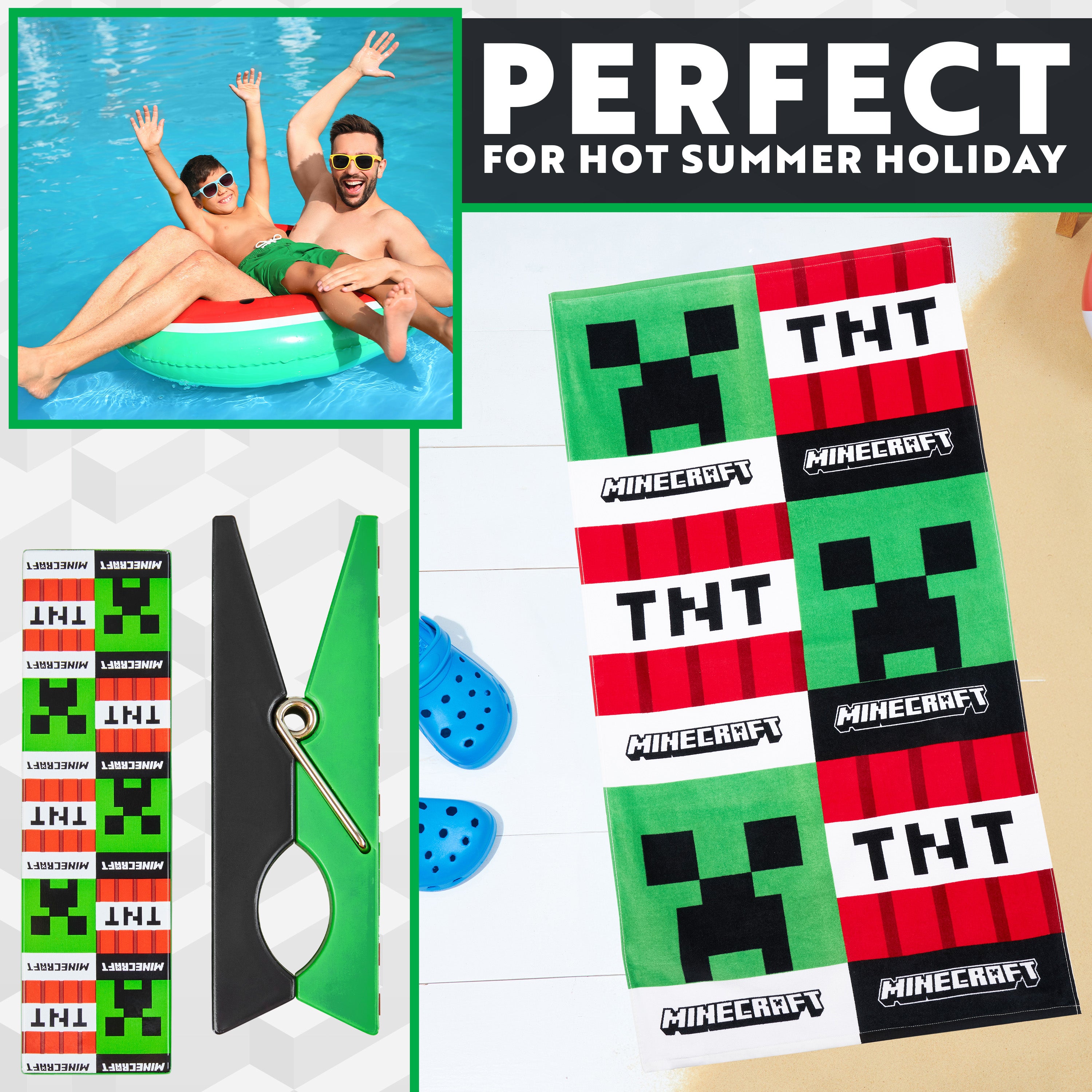 minecraft-creeper-serviette-de-plage-140x70cm-coton image 2