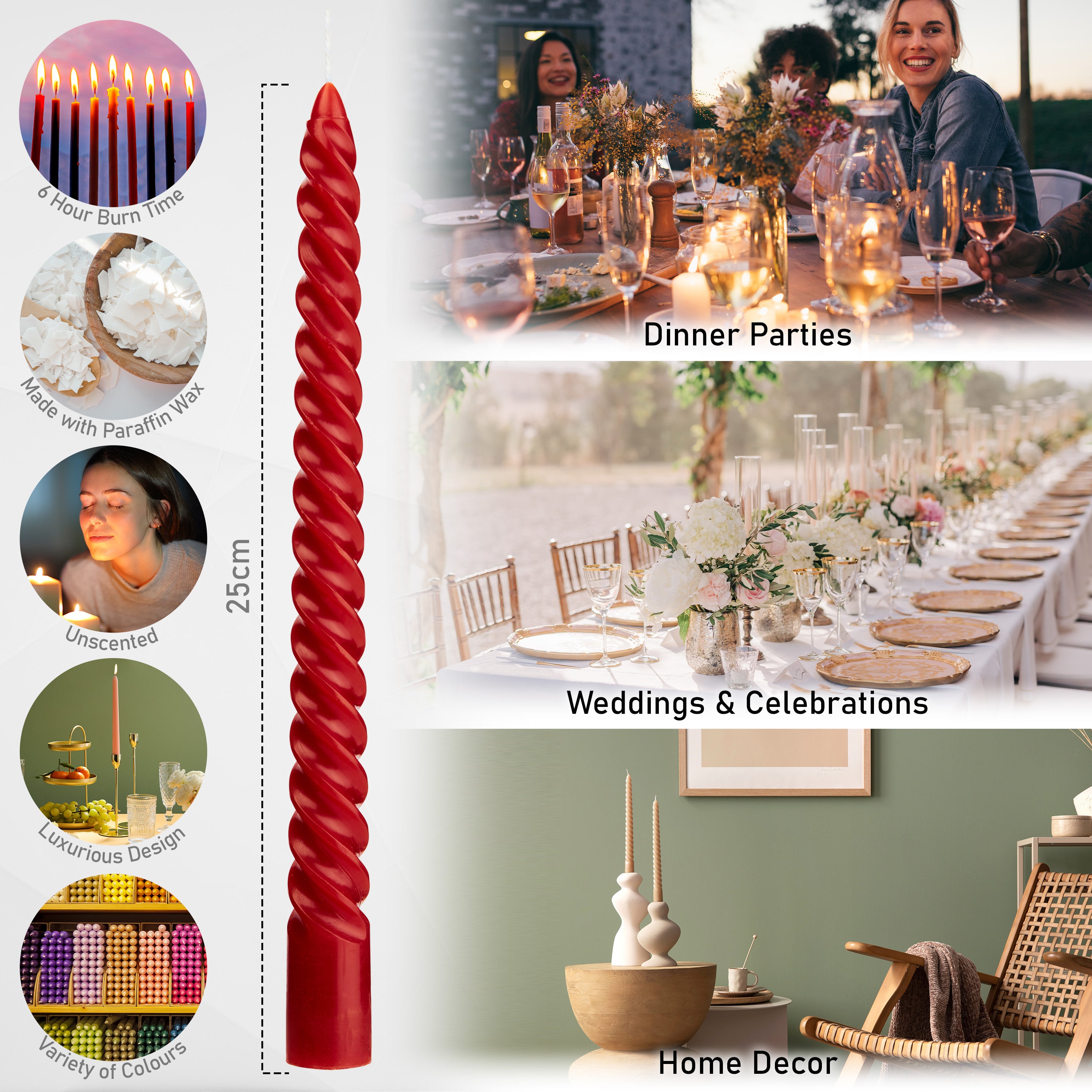 get-trend-deco-express-bougies-torsad-es-rouges-lot-de-6-non-parfum-es image 5