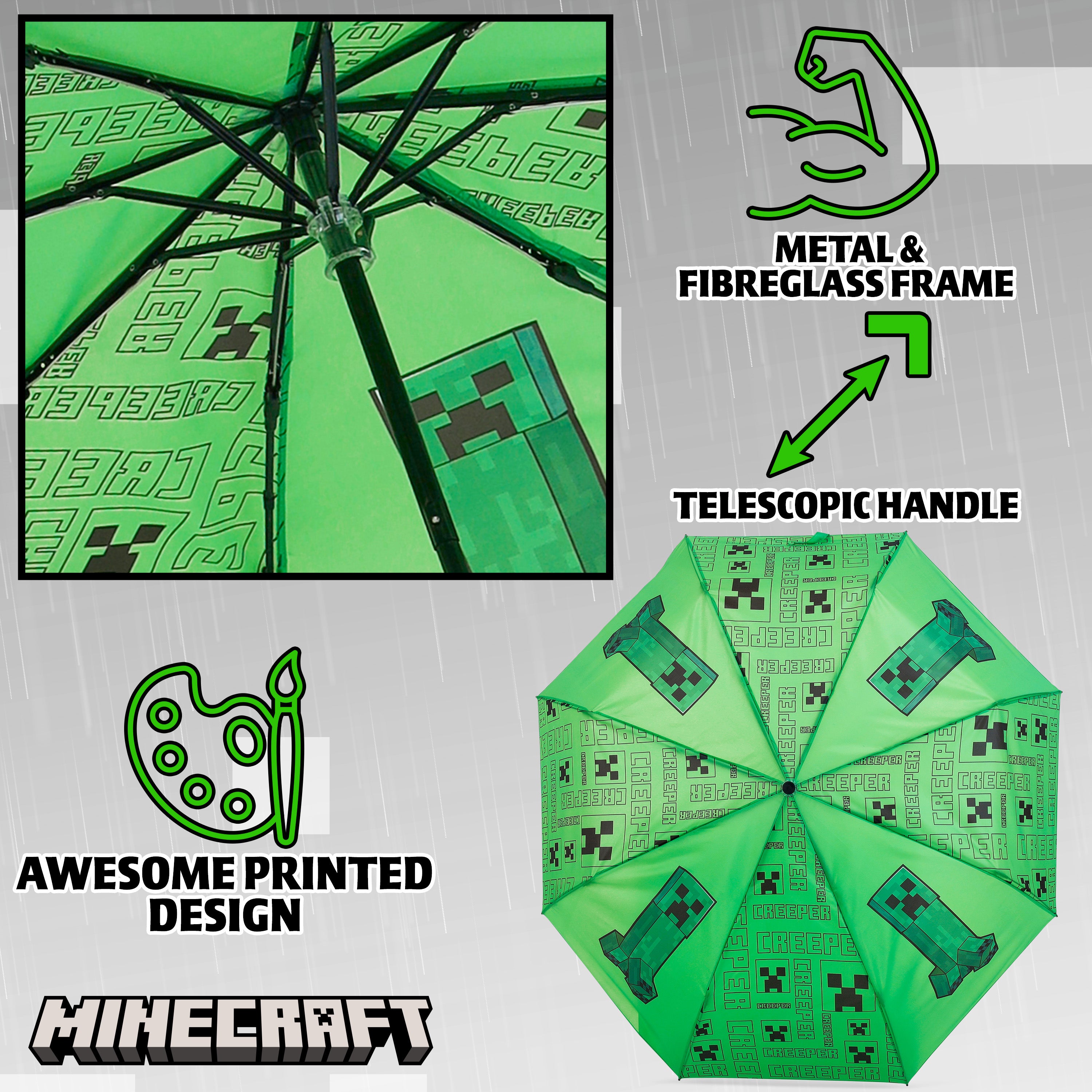 minecraft-parapluie-pliable-enfant-t-lescopique-l-ger-bouton image 6