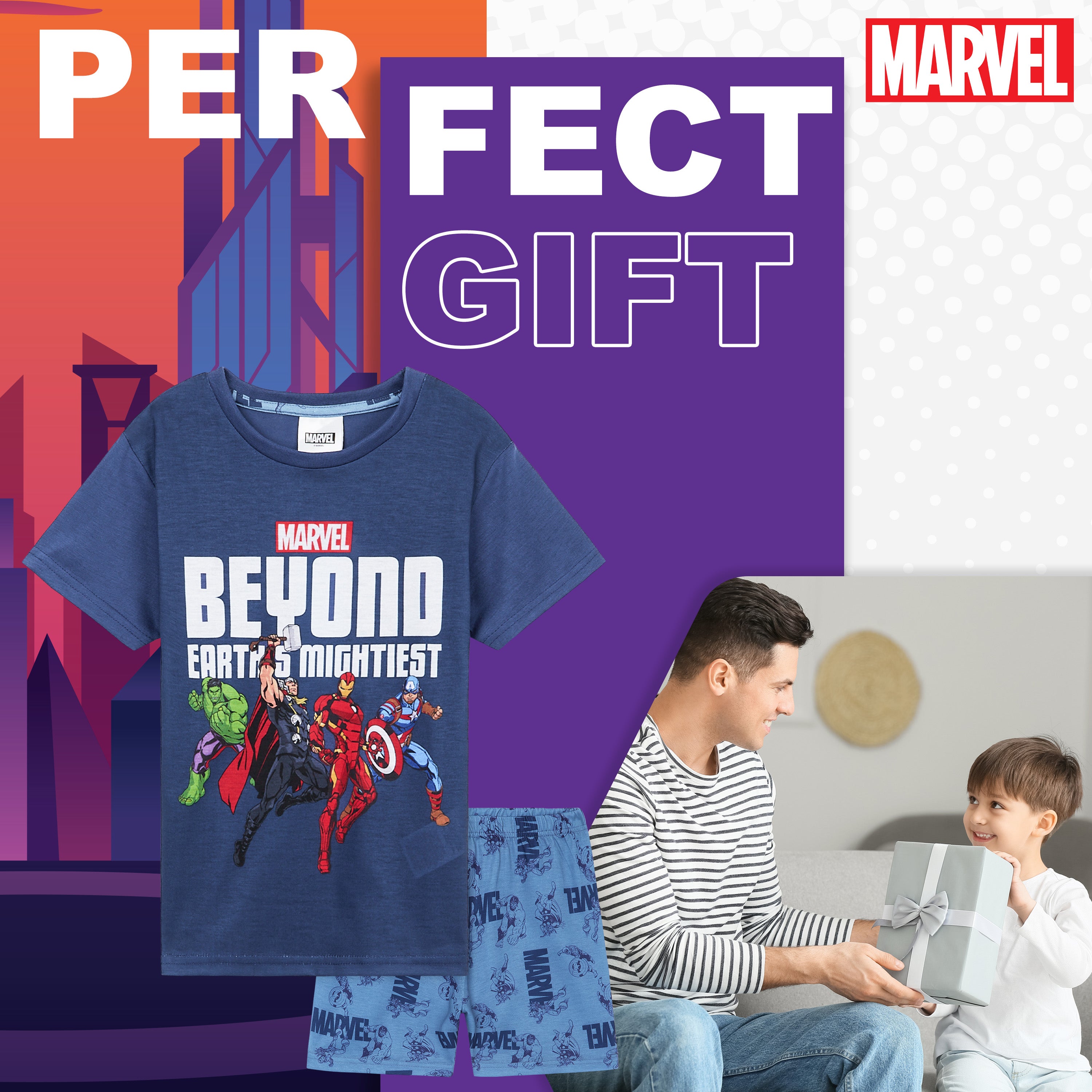 marvel-boys-pyjama-gar-on-short-spiderman-avengers image 3
