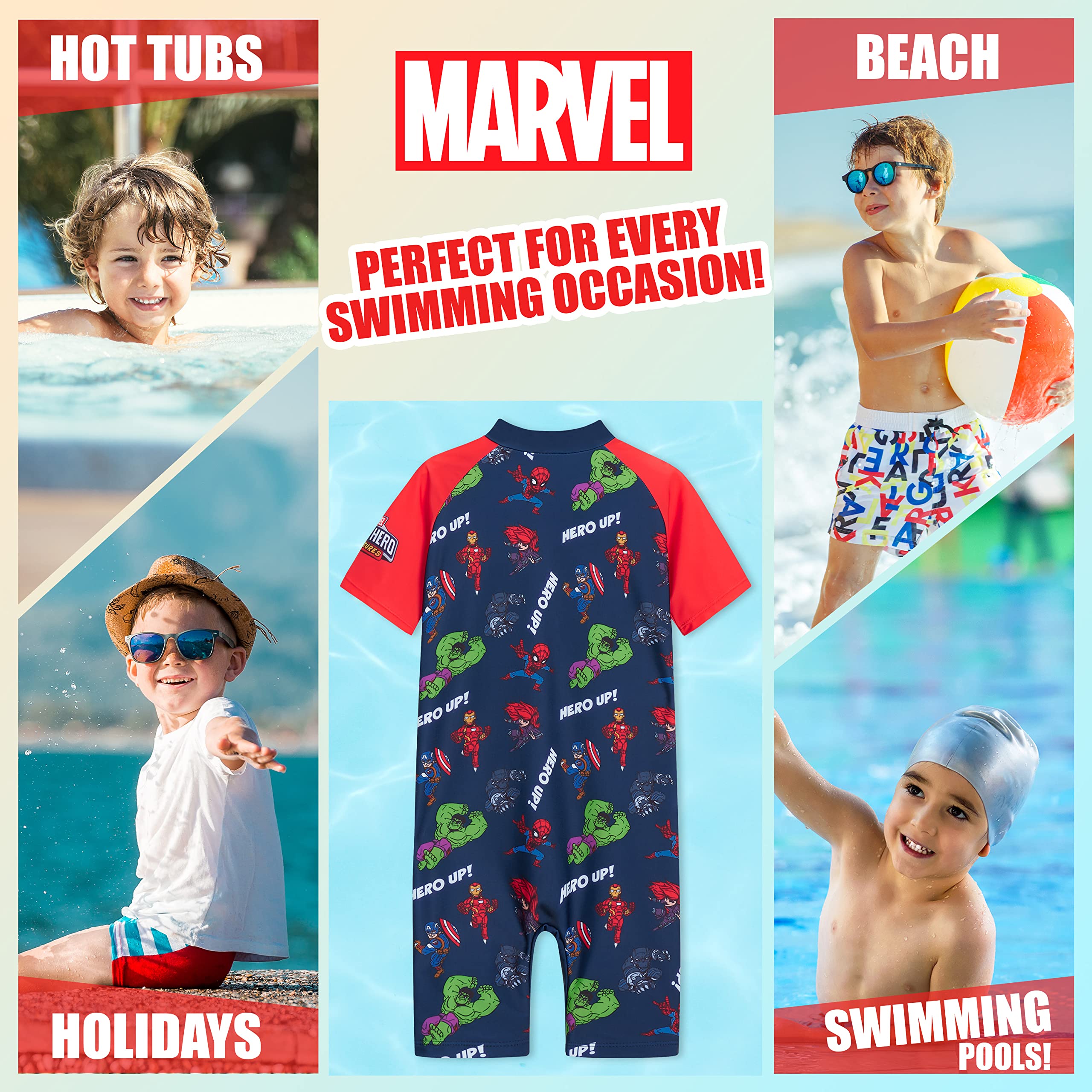marvel-avengers-maillot-de-bain-gar-on-rouge-navy-7-8-ans image 2