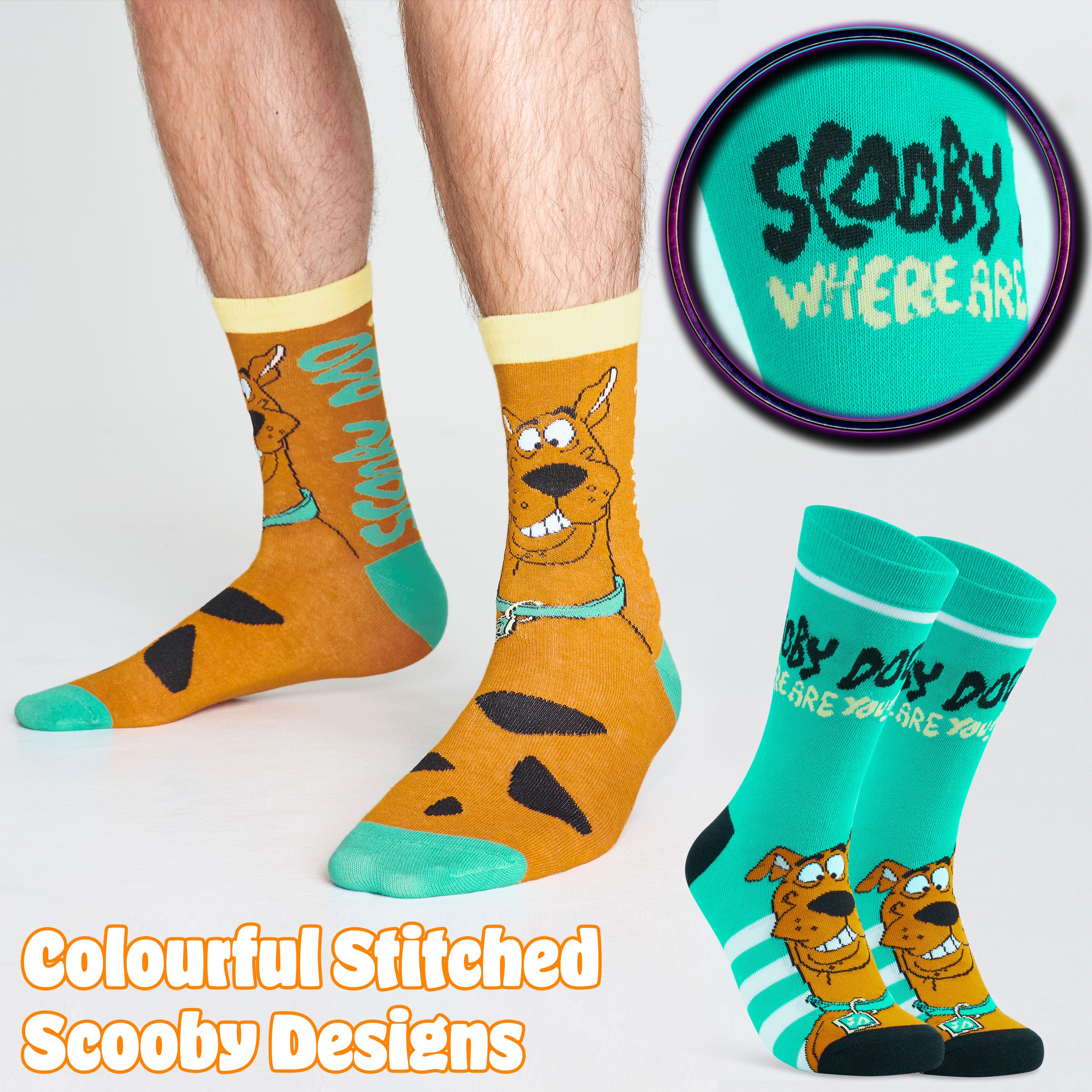 scooby-doo-chaussettes-homme-lot-5-coton-crew image 6