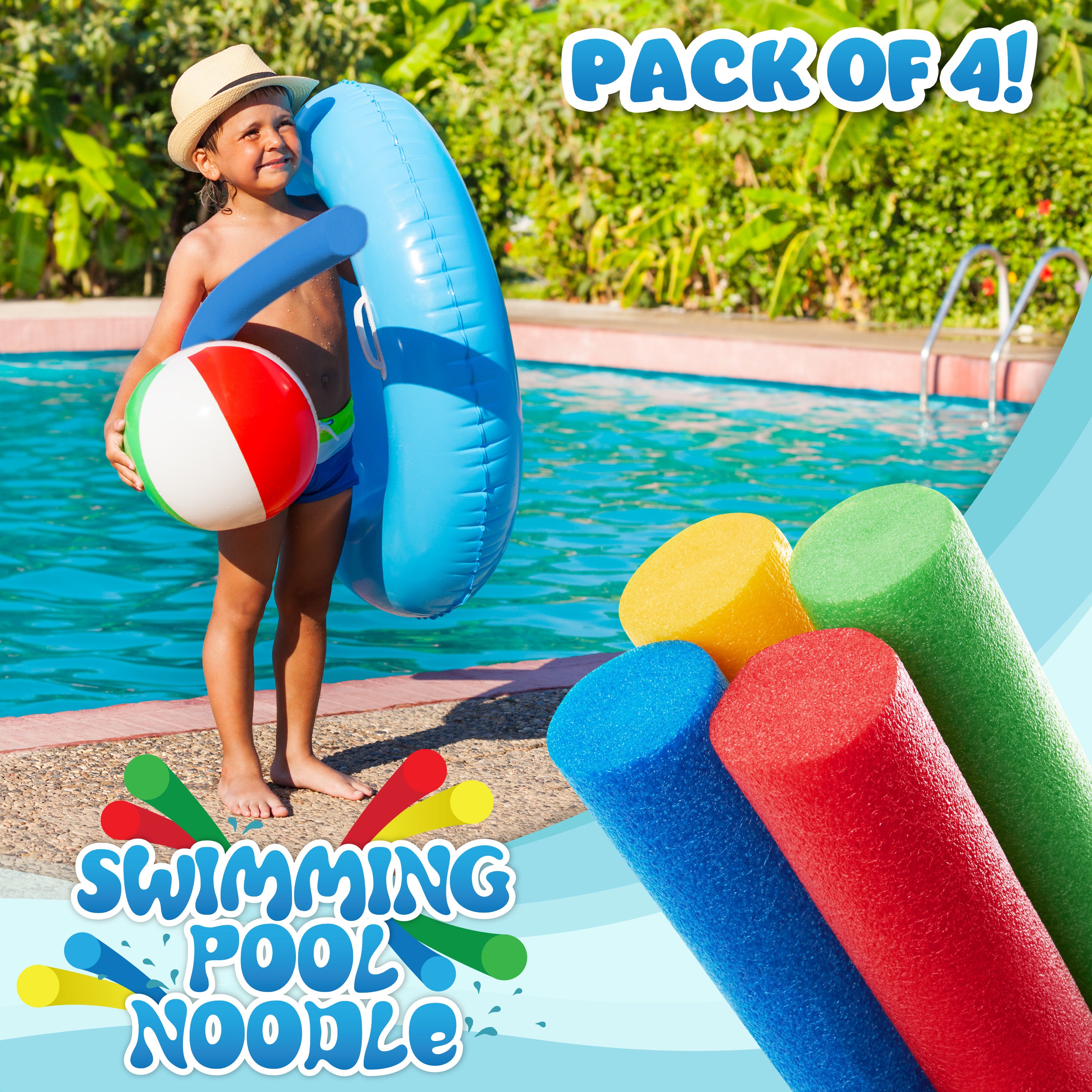 frite-piscine-mousse-150-cm-lot-4-couleurs image 2