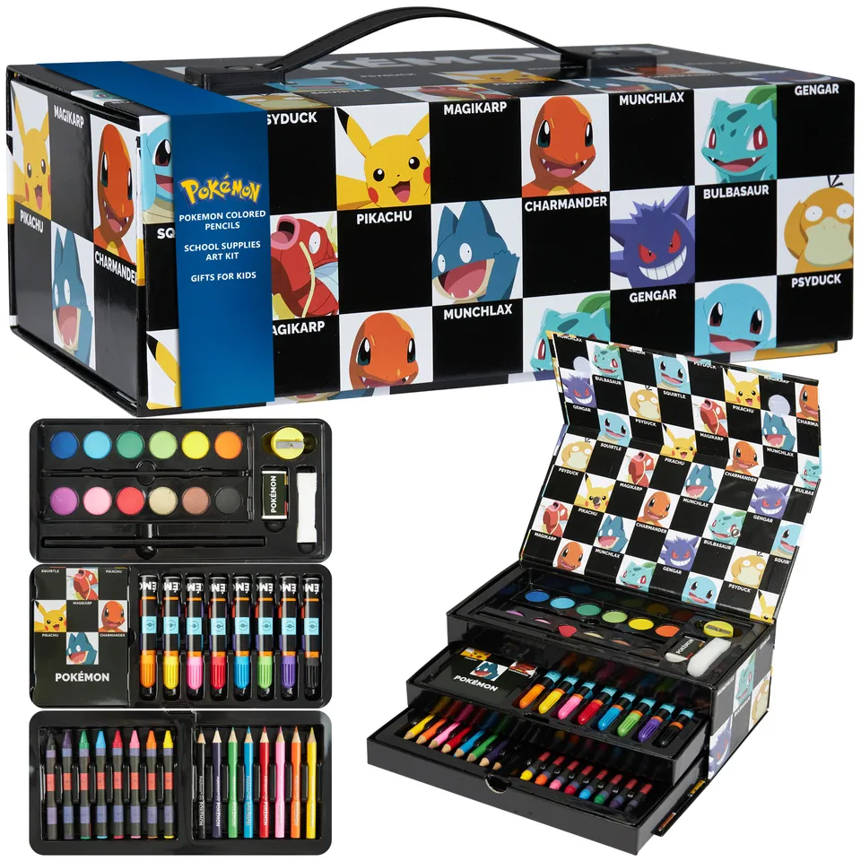 pok-mon-coffret-dessin-enfant-art-set-noir-pikachu image 1