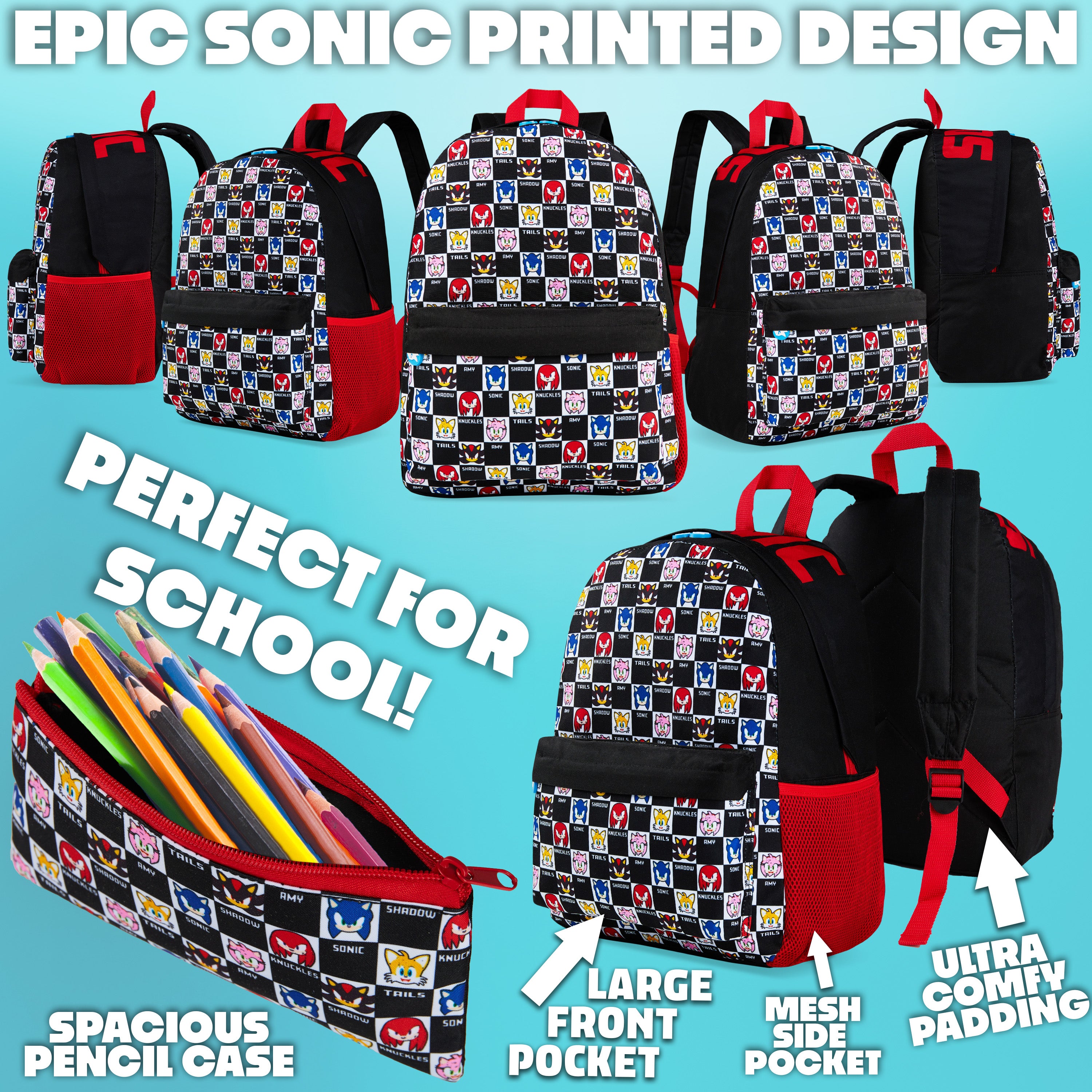 sonic-the-hedgehog-sac-dos-4-pi-ces-gourde-trousse-cantine image 5