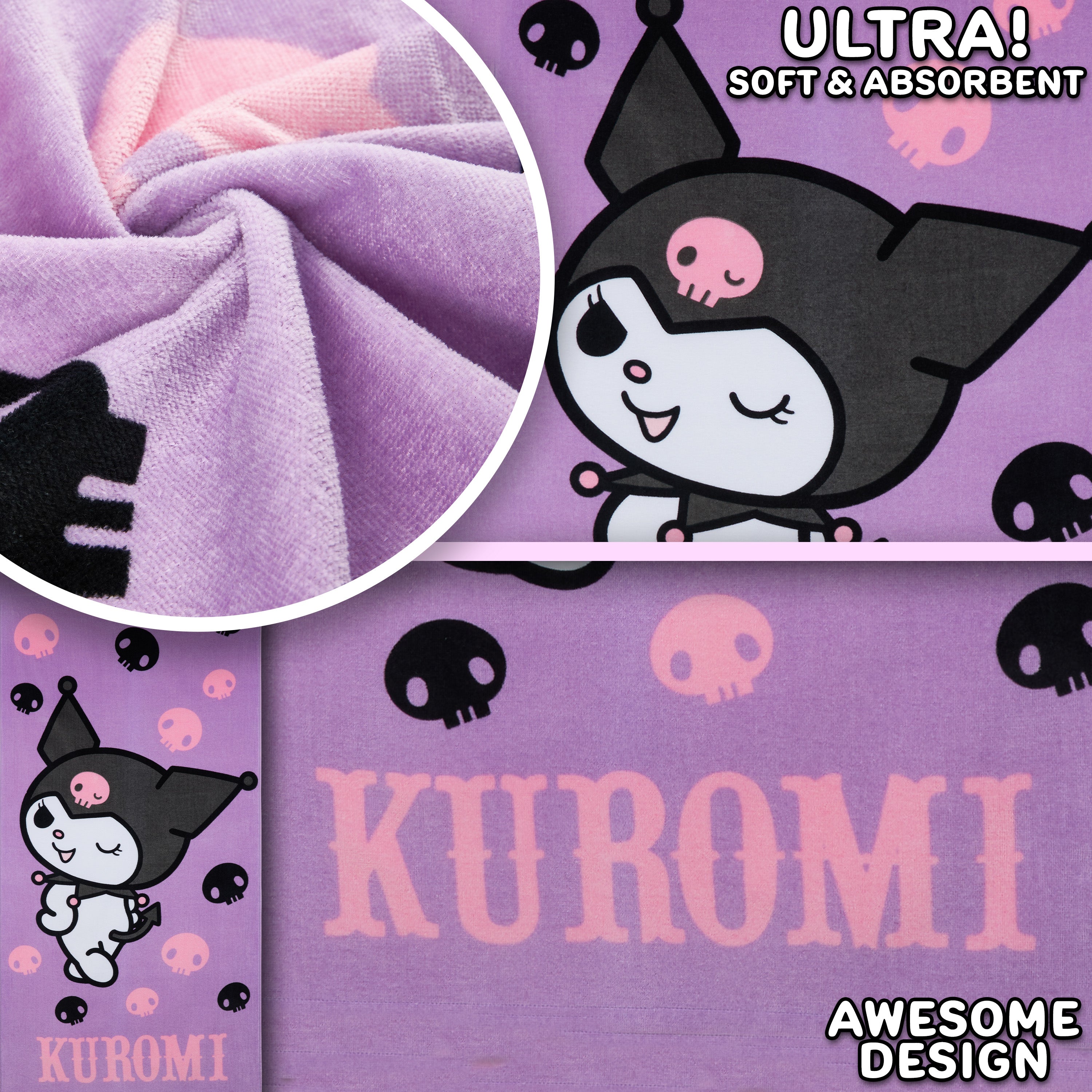 hello-kitty-serviette-plage-violette-70x140-absorbante image 4