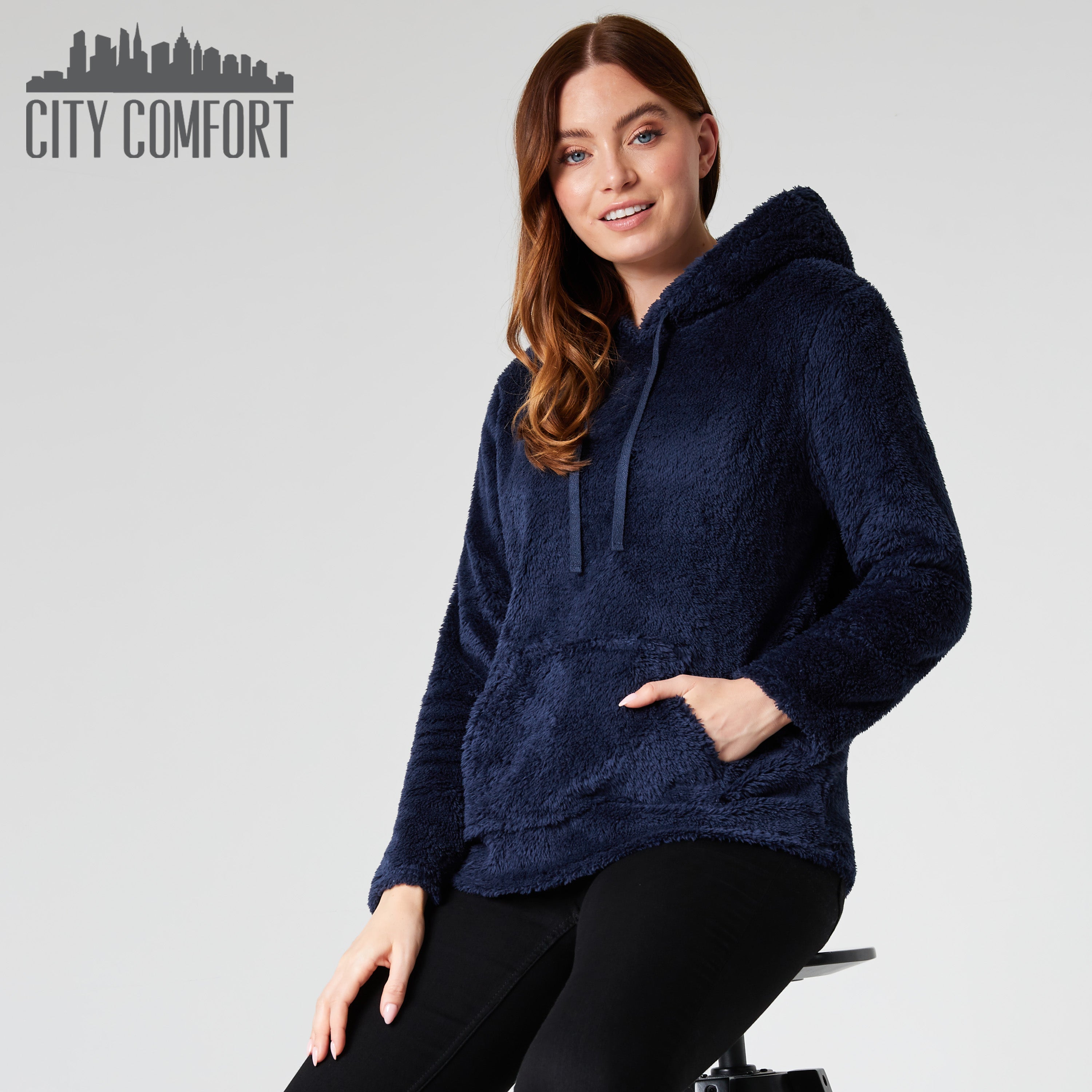 get-trend-women-citycomfort-sweat-capuche-femme-noir-polaire image 6