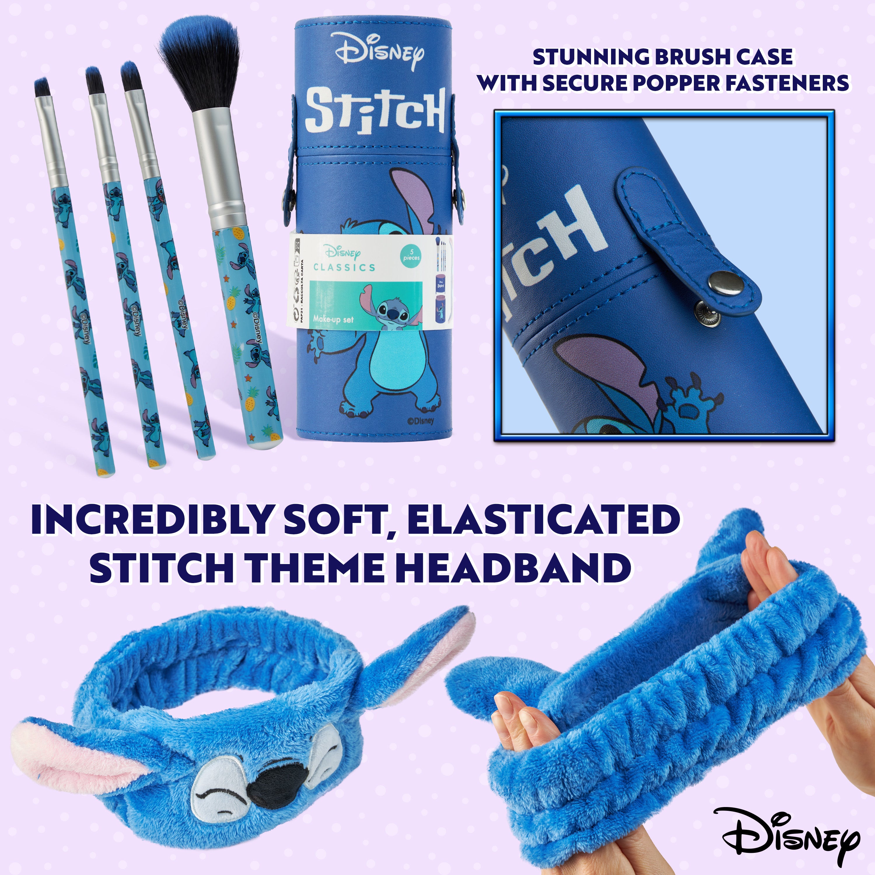 disney-stitch-set-pinceaux-maquillage-bleu-avec-bandeau-2 image 6