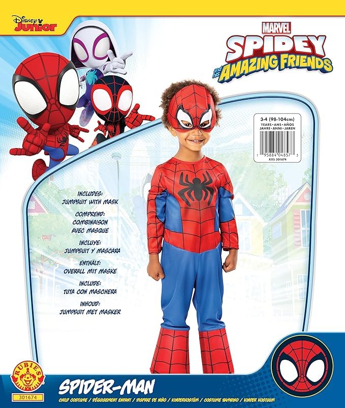 marvel-costumes-spidey-classique-d-guisement-enfant-3-4-ans-avec-masque image 4