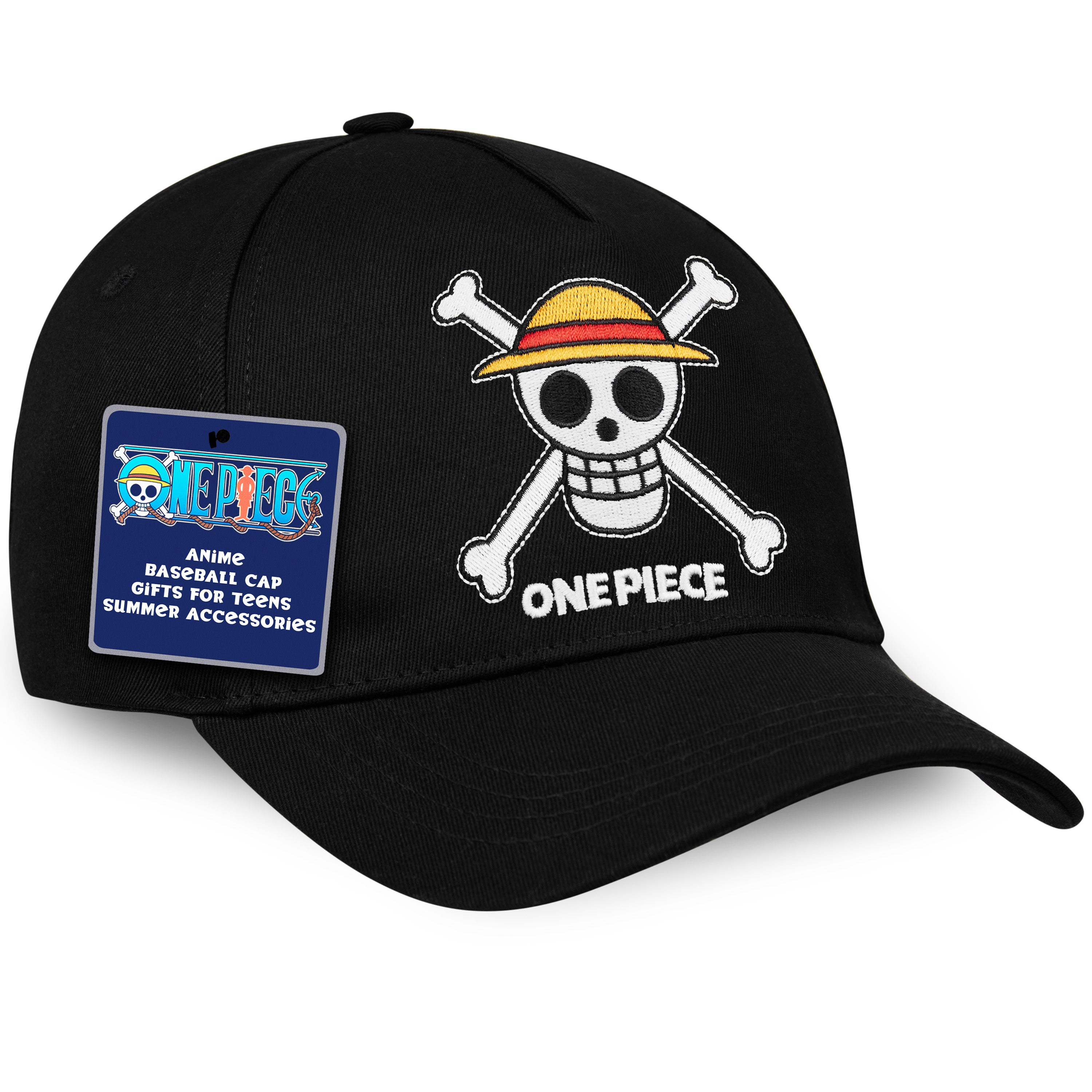 one-piece-casquette-enfant-baseball-noire-l-g-re-sangle-r-glable image 1