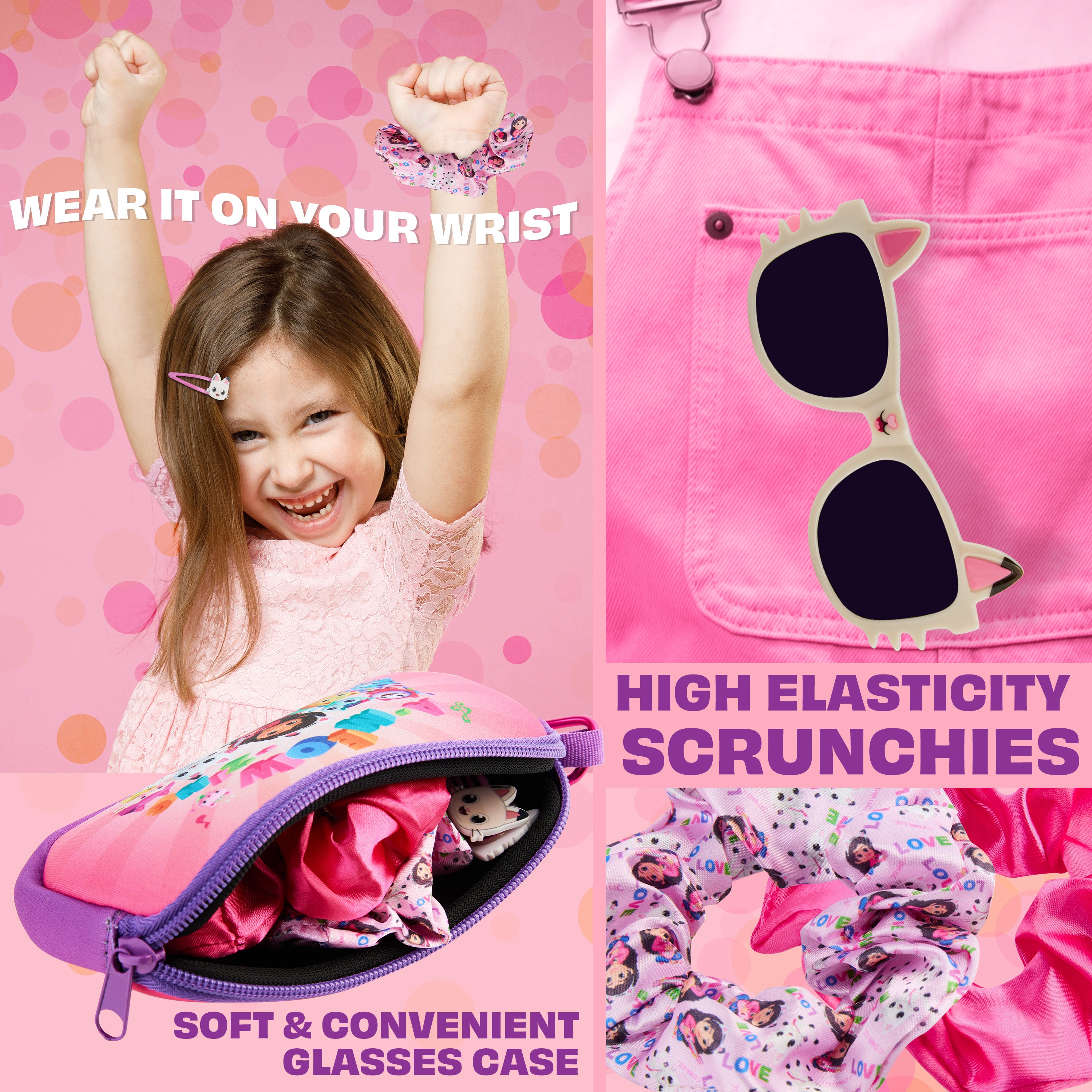 set-lunettes-soleil-fille-accessoires-cheveux-avec-tui image 4