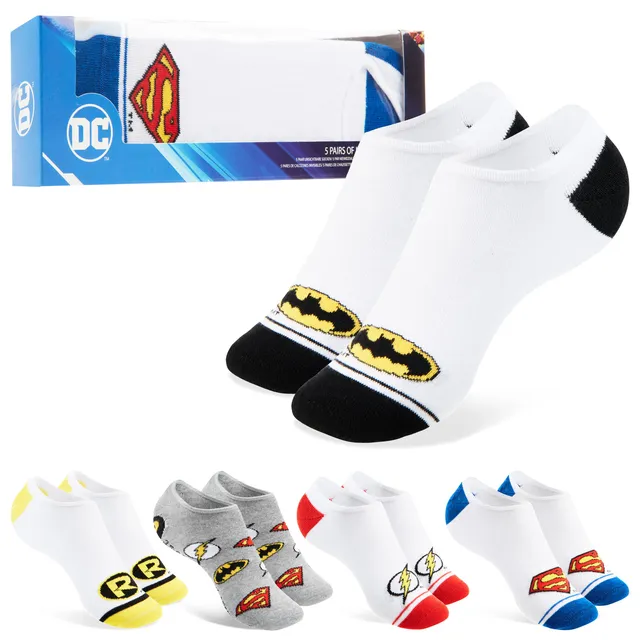 dc-comics-batman-superman-socquettes-invisibles-homme-lot-de-5-coton image 1