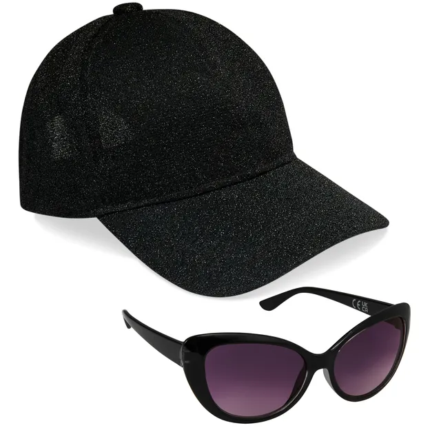 citycomfort-casquette-baseball-lunettes-soleil-fille-noir image 1