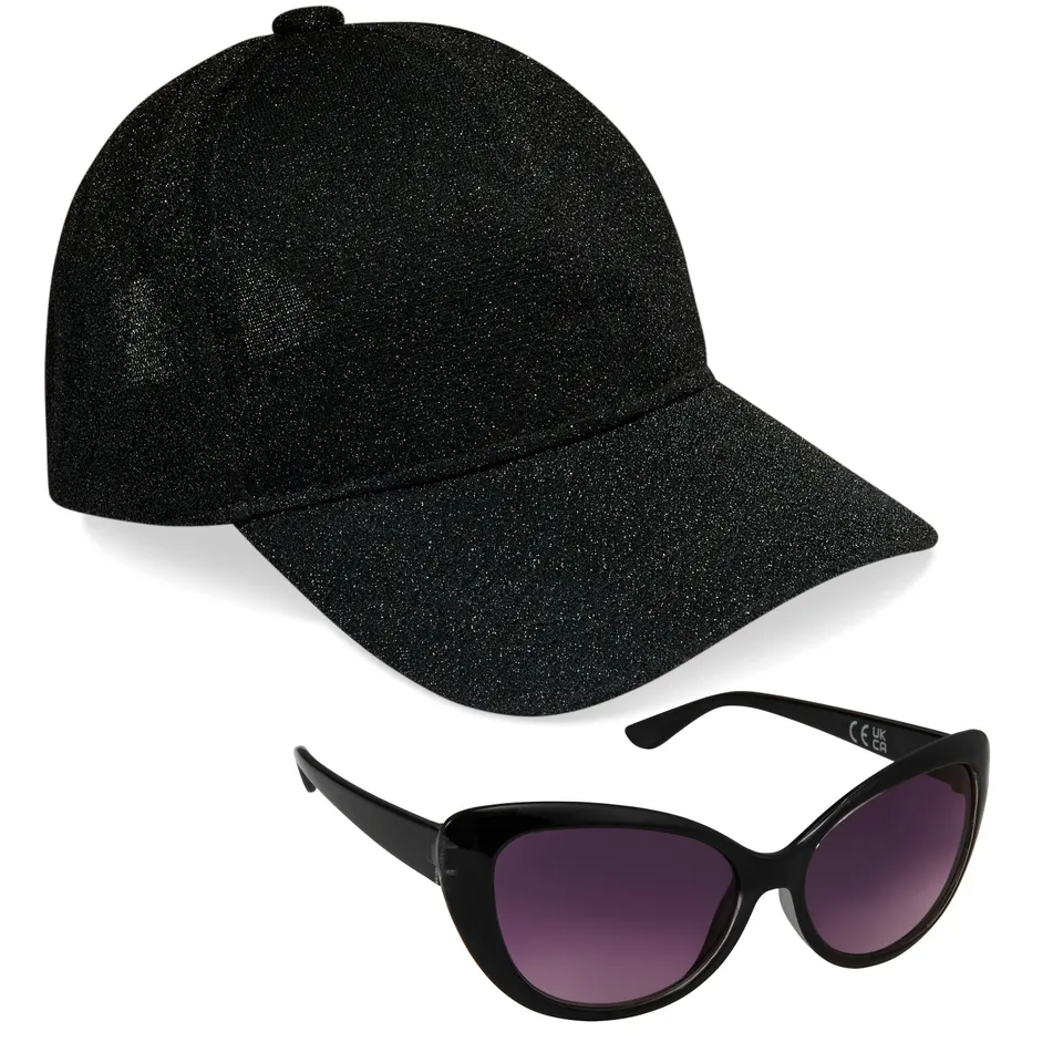 citycomfort-casquette-baseball-lunettes-soleil-fille-noir image 1