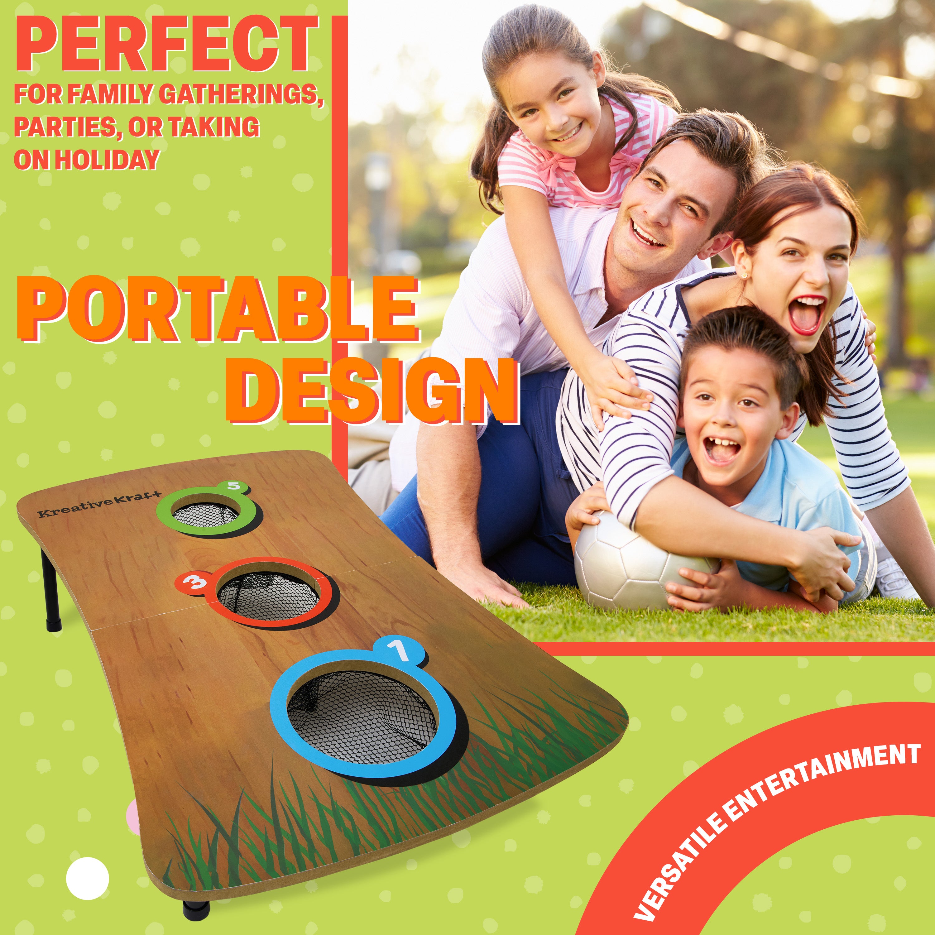 kreativekraft-bean-bag-toss-jeu-de-cornhole-bois-9-sacs image 4