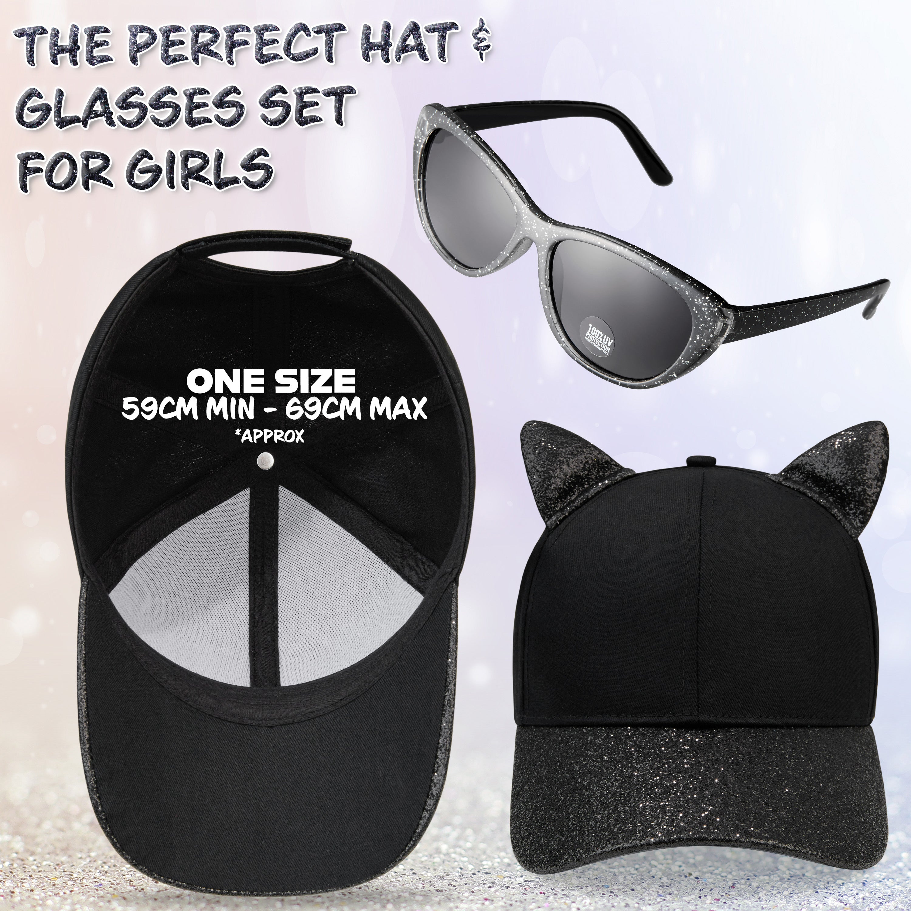 citycomfort-girls-casquette-lunettes-fille-noire-paillettes-uv image 8