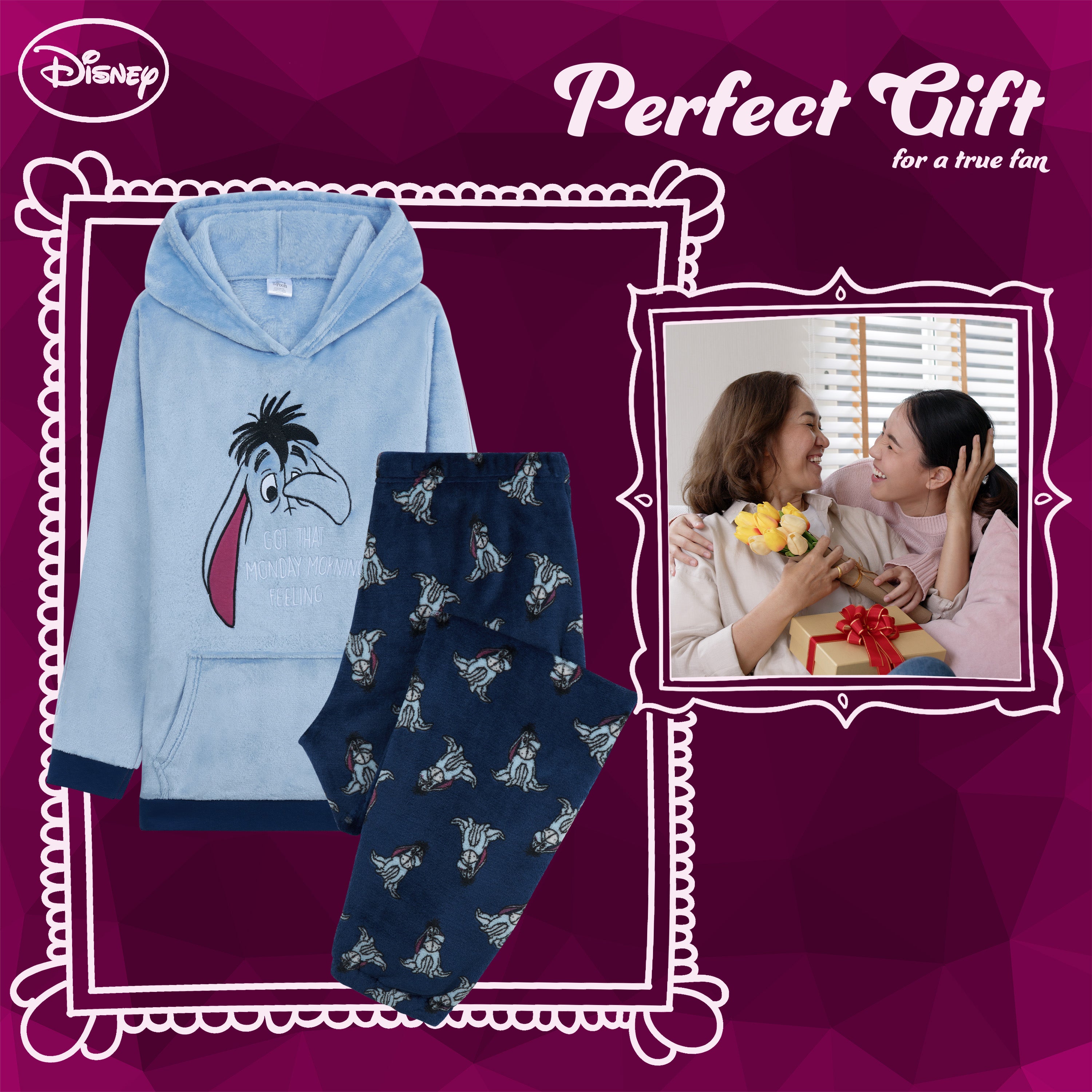 disney-bourriquet-pyjama-femme-polaire-capuche-taille-m image 2