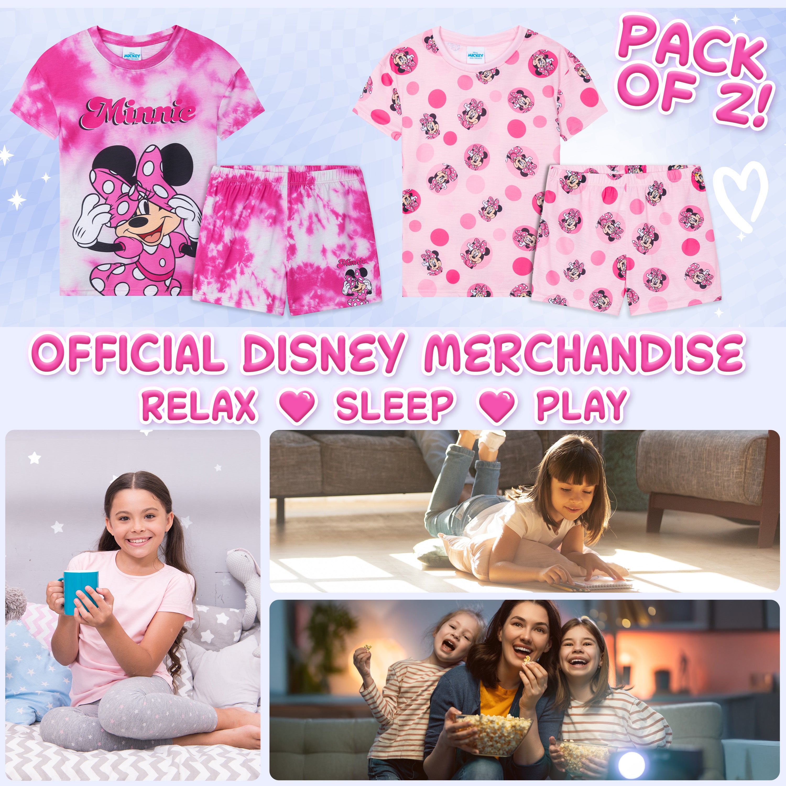 get-trend-pyjama-fille-manches-courtes-lot-2-minnie-2-3-ans image 2