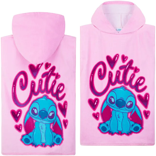 stitch-serviette-poncho-enfant-capuche-coton-plage image 1