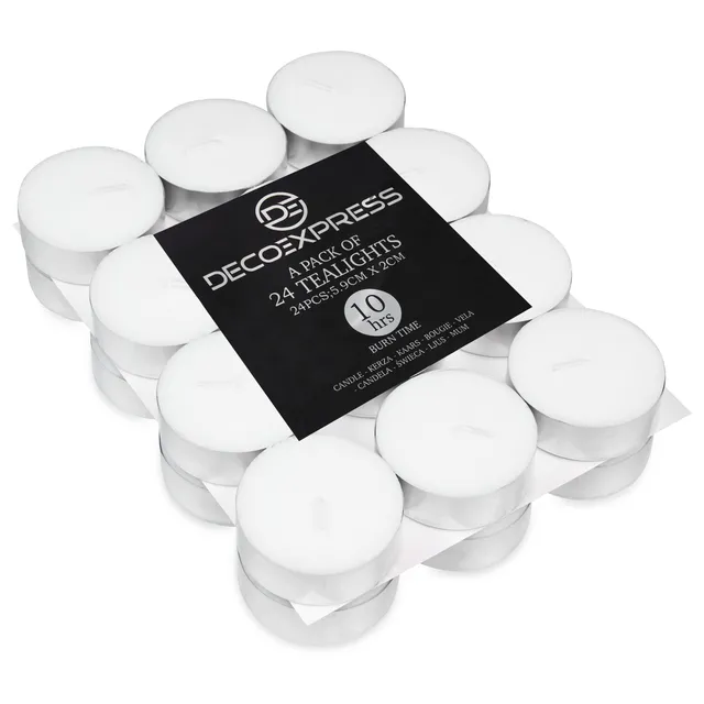 deco-express-lot-24-bougies-chauffe-plat-blanches-10h image 1