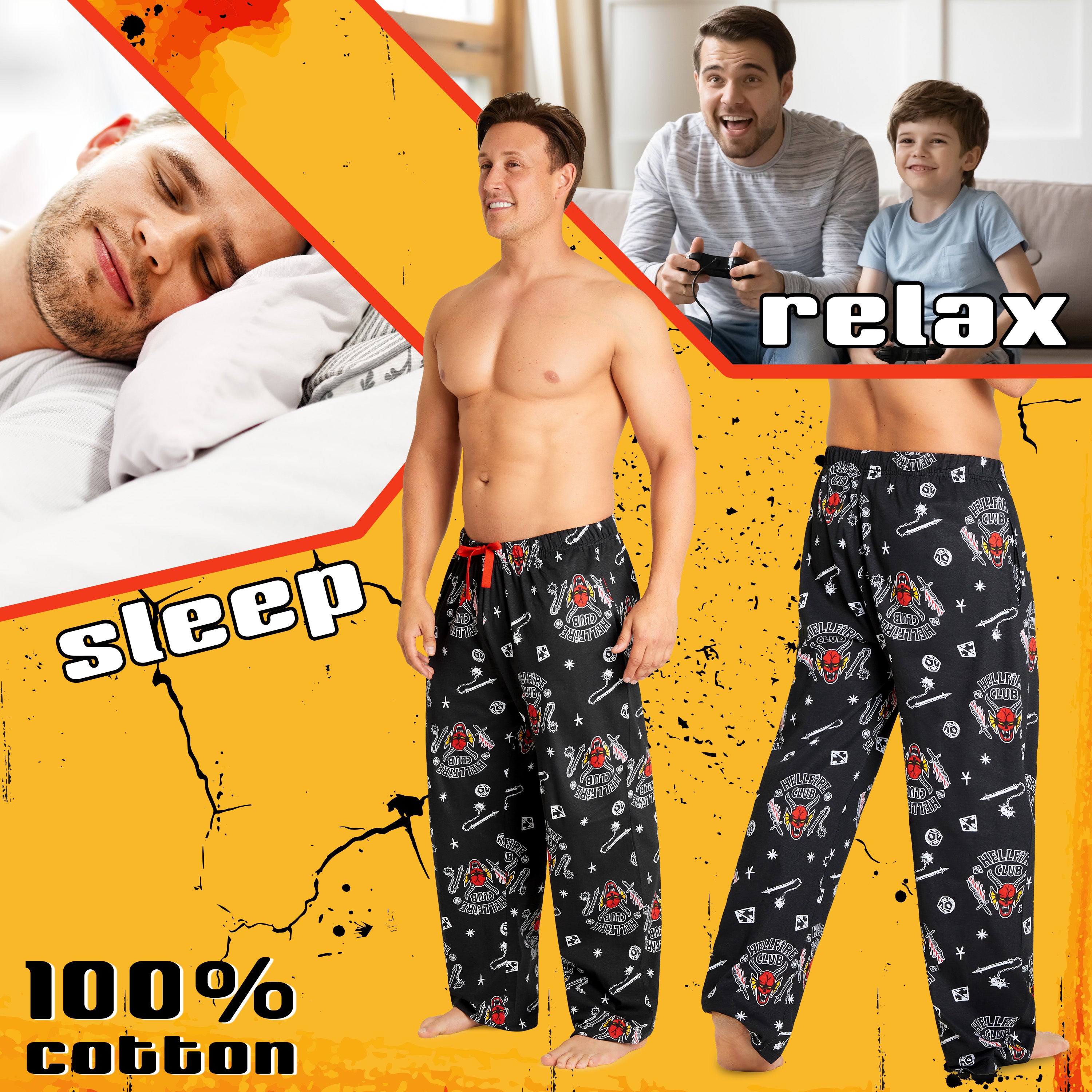 stranger-things-pantalon-pyjama-homme-coton-taille-s-licence image 5